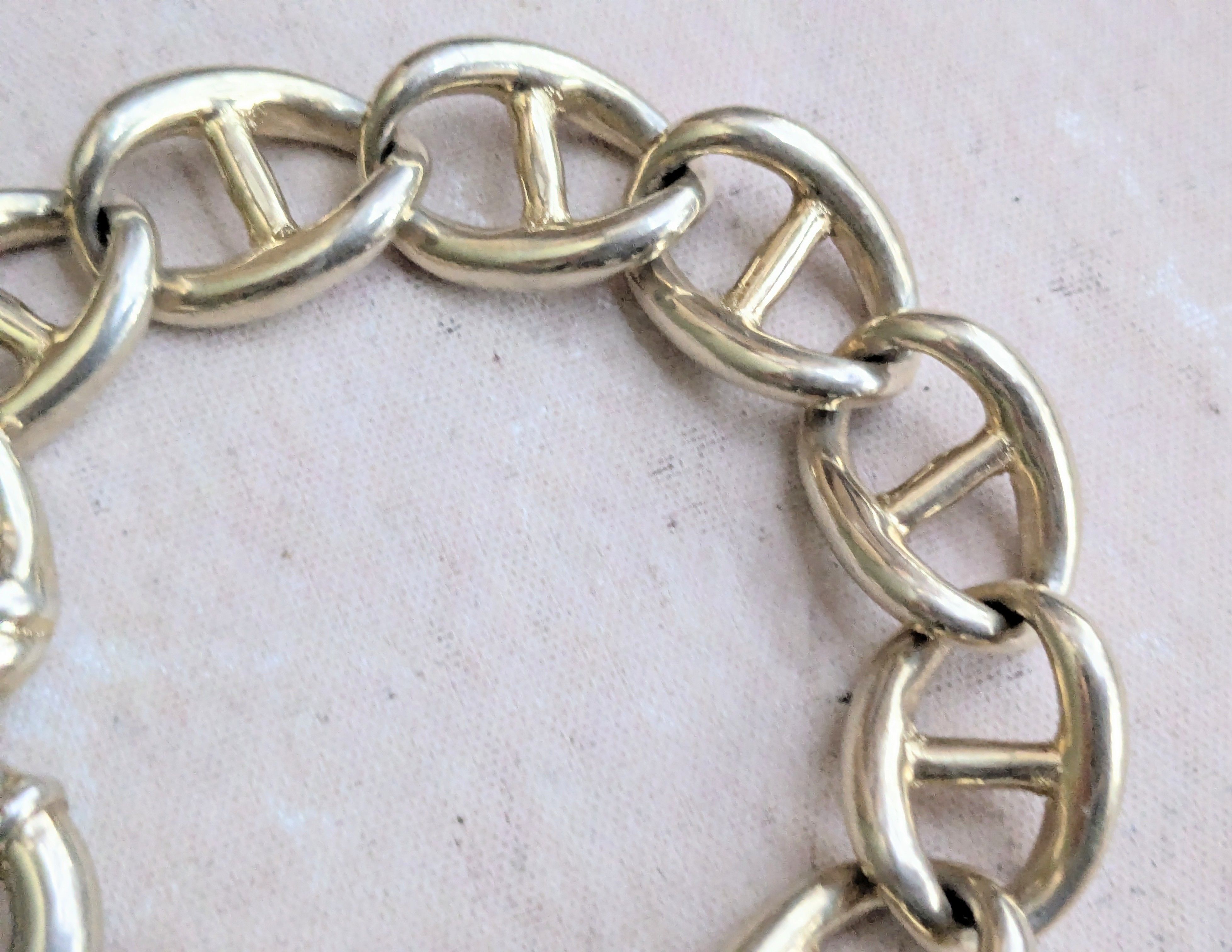 Jewelry Vintage Sterling Silver Bracelet Anchor Mariner Vermeil 8.5" Size ONE SIZE - 5 Thumbnail