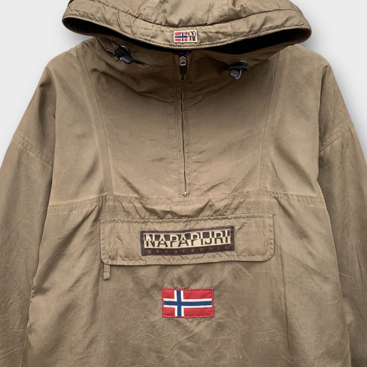 Napapijri NAPAPIJRI GEOGRAPHIC RAINFOREST ANORAK NYLON JACKET BROWN Size US XL / EU 56 / 4 - 8 Thumbnail
