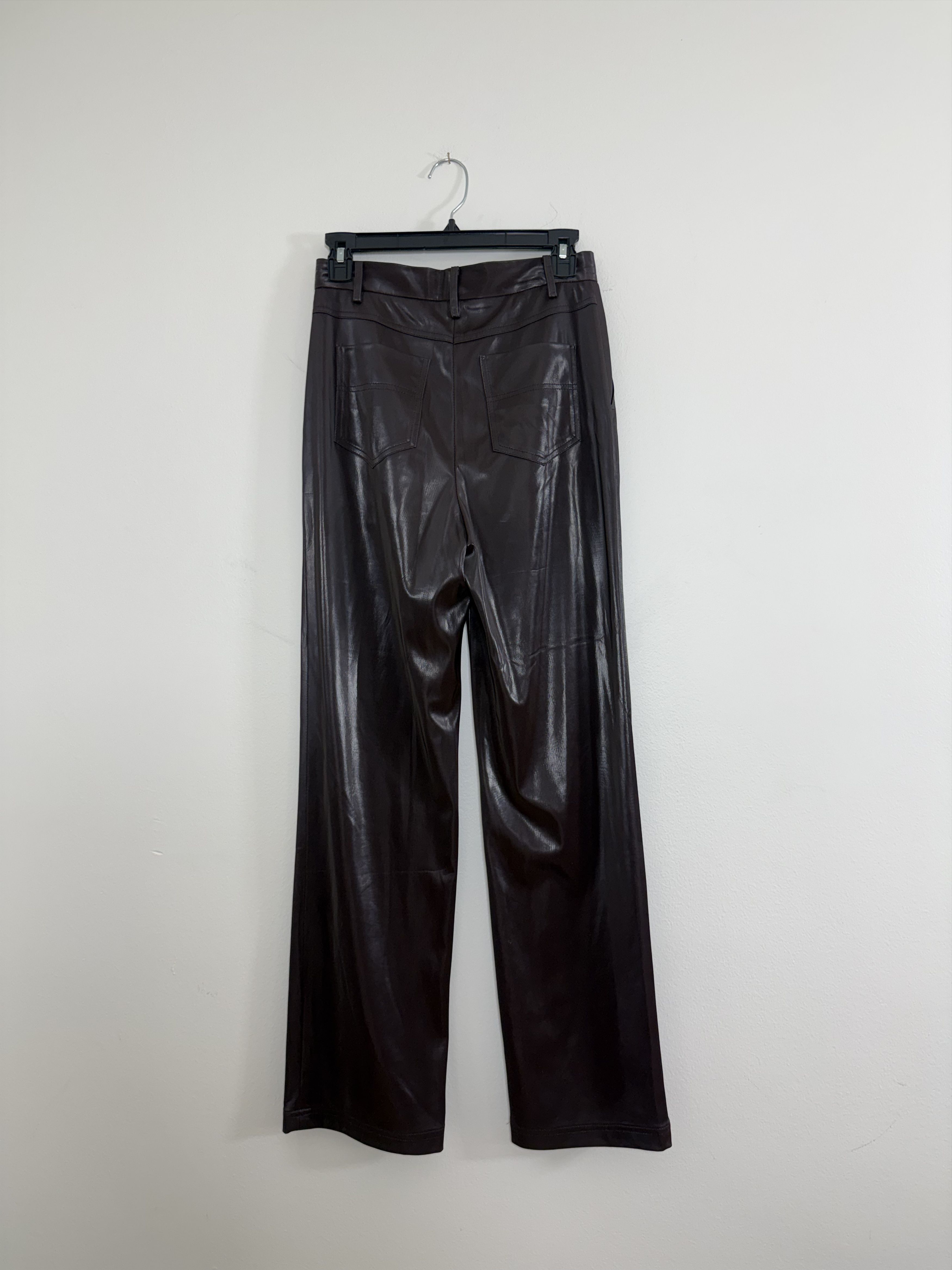 Matin Kim Wine Red PU Leather Pants Size 28" / US 6 / IT 42 - 2 Thumbnail