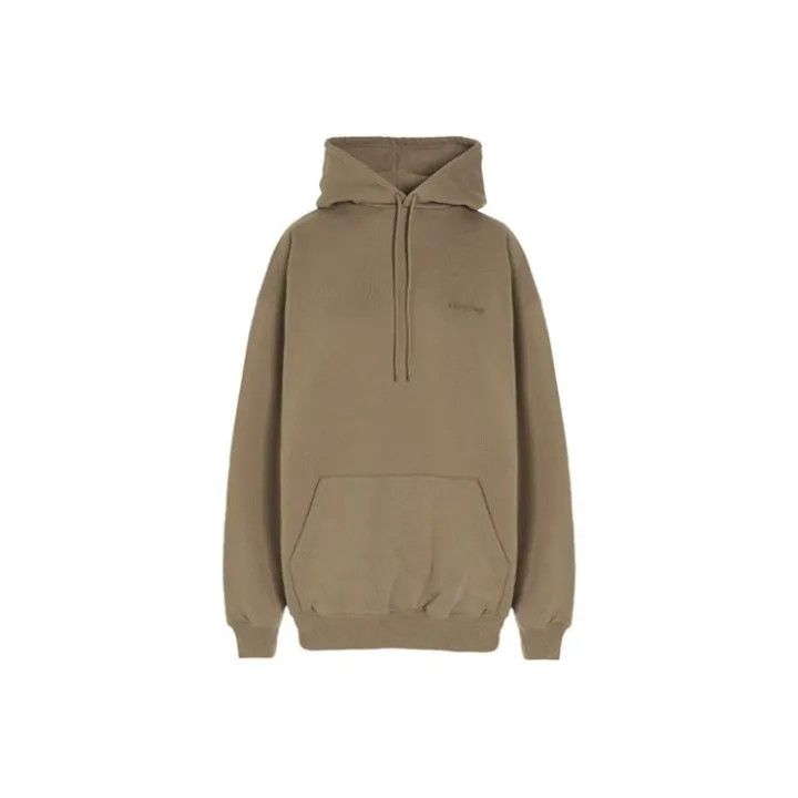 Balenciaga Balenciaga Khaki Cotton Logo Hoodie for Women 0079 Size XS / US 0-2 / IT 36-38 - 1 Thumbnail