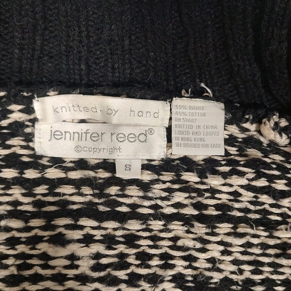 Other VTG Jennifer Reed handknit geometric full zip sweater SM Size S / US 4 / IT 40 - 4 Thumbnail