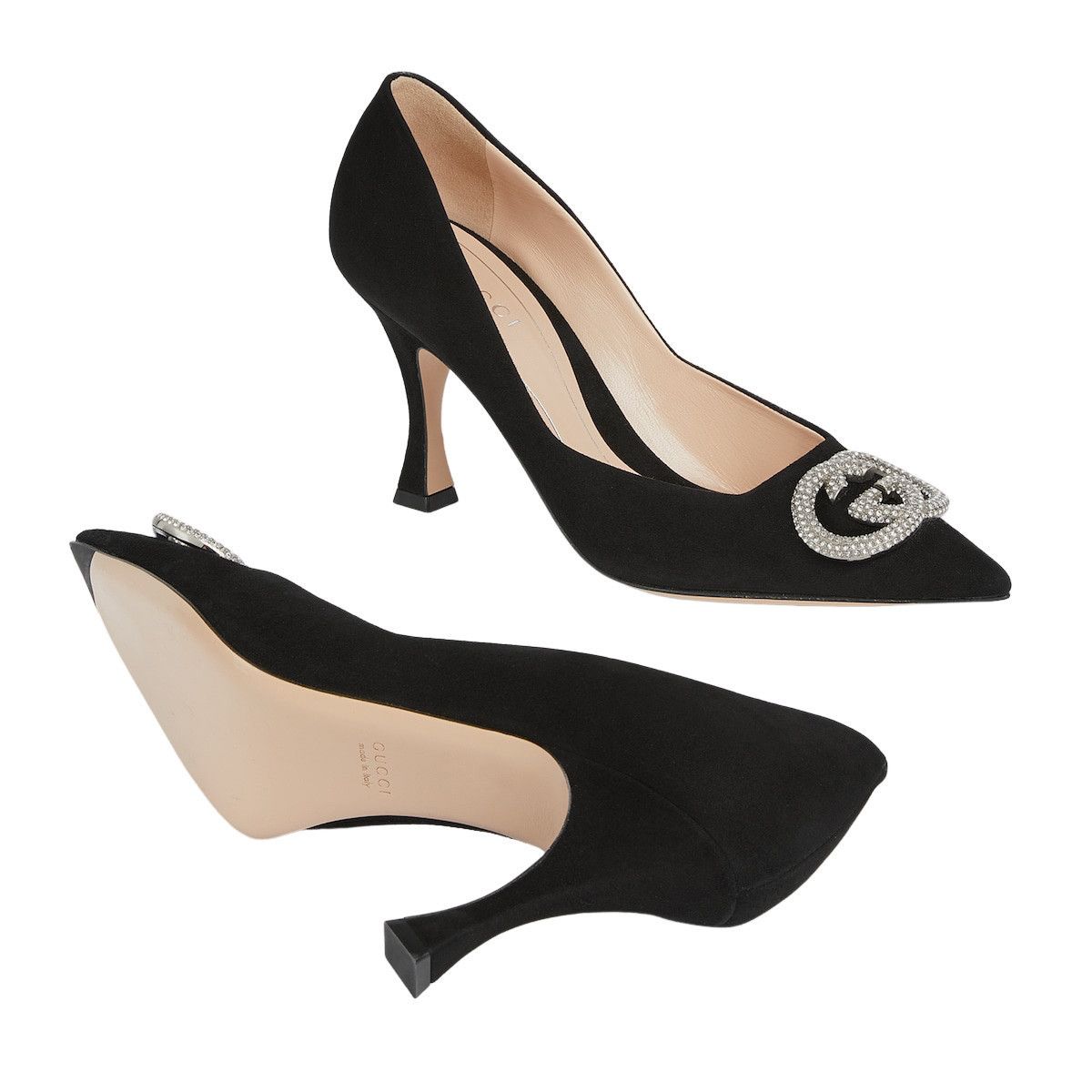 Gucci GUCCI $1380 Black Crystal Interlocking G Pumps New & Authent Size US 7 / IT 37 - 5 Thumbnail