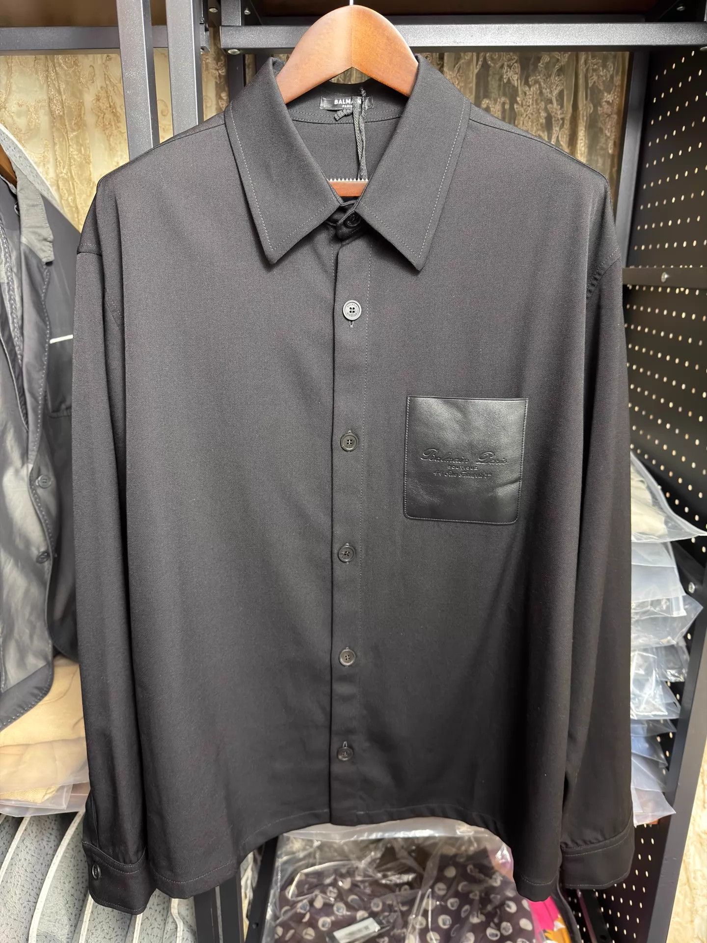 Balmain Balmain Oversize Wool-Blend Long-Sleeve Shirt/Jacket 42 Size US L / EU 52-54 / 3 - 1 Thumbnail