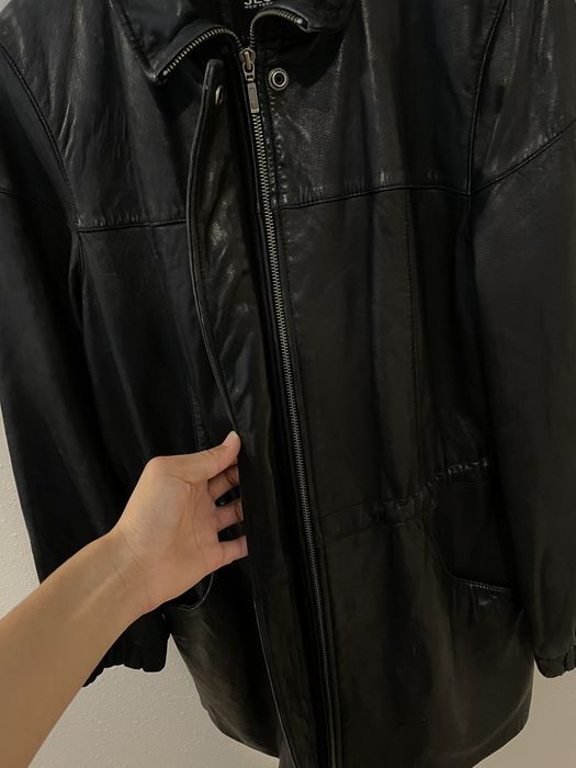 Vintage Opium Black Trench Leather Jacket | Grailed