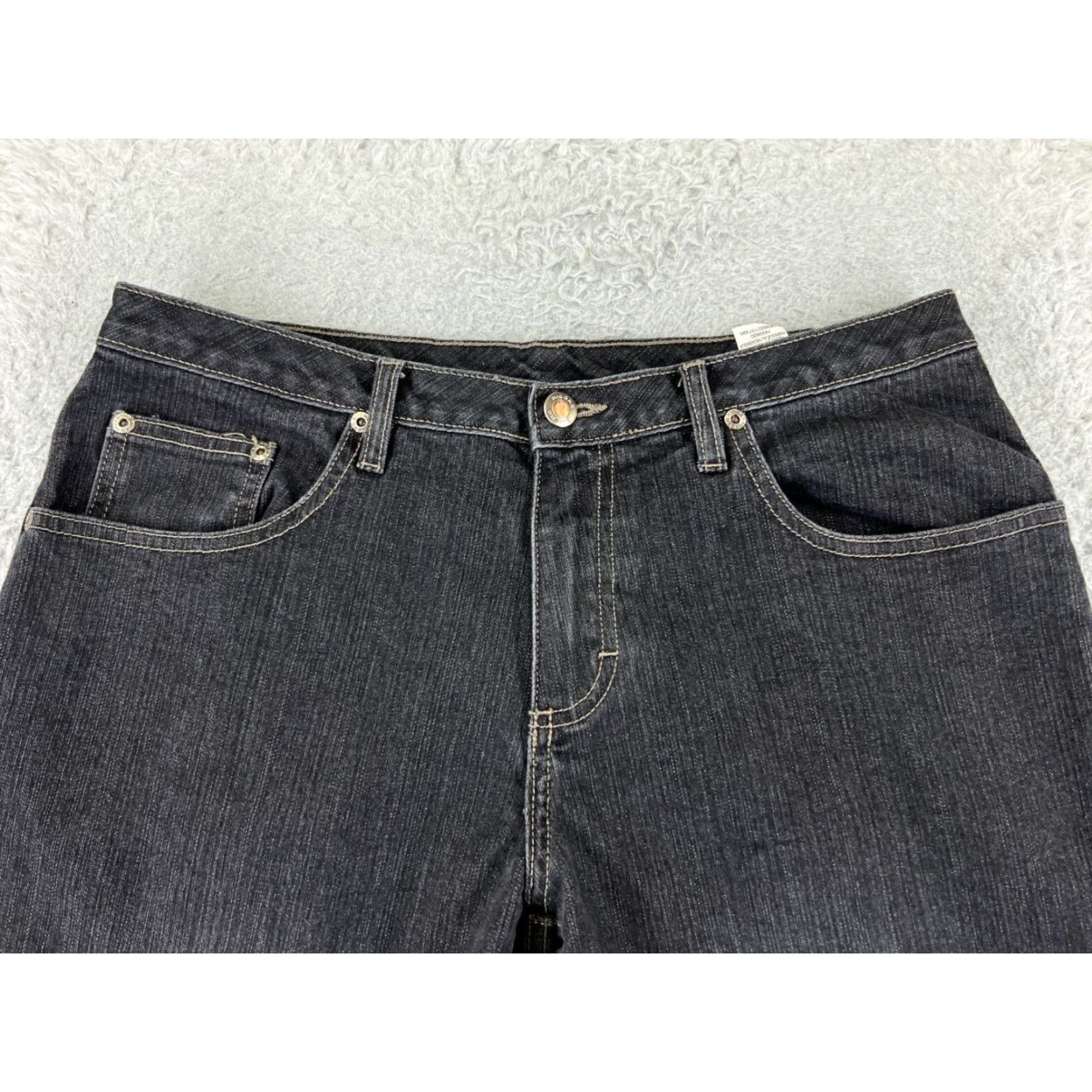 Lee Lee Riders Jeans Womens 9 Black Denim Flared Mid Rise 29x30 Cotton Blend 5-Pocket Design Lee Brand Shirt? Size 30" / US 8 / IT 44 - 4 Thumbnail