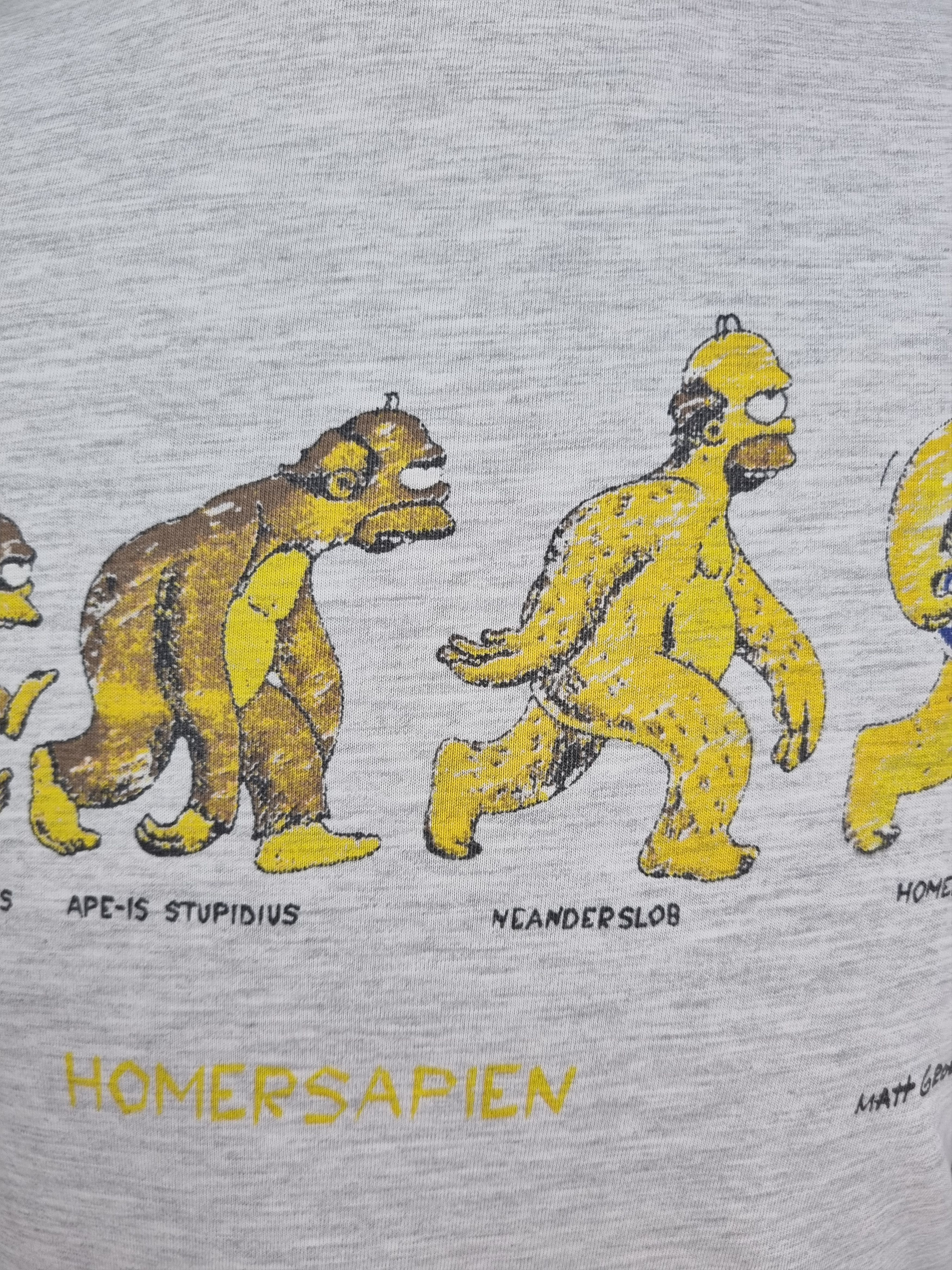 Cartoon Network × Nickelodeon × Vintage 98s The Simpsons Homer Sapiens Single Stitch Rare Print Size US L / EU 52-54 / 3 - 5 Thumbnail