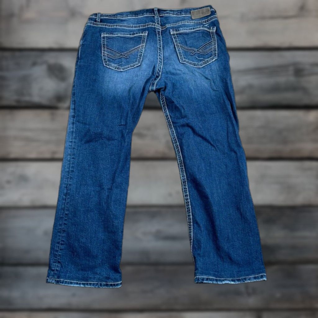 Vintage VINTAGE BKE Tyler Men's 38R Straight Leg Blue Denim Stretch Jeans 37 x 27 Y2K Retro Grunge Style Mens Size US 38 / EU 54 - 1 Thumbnail