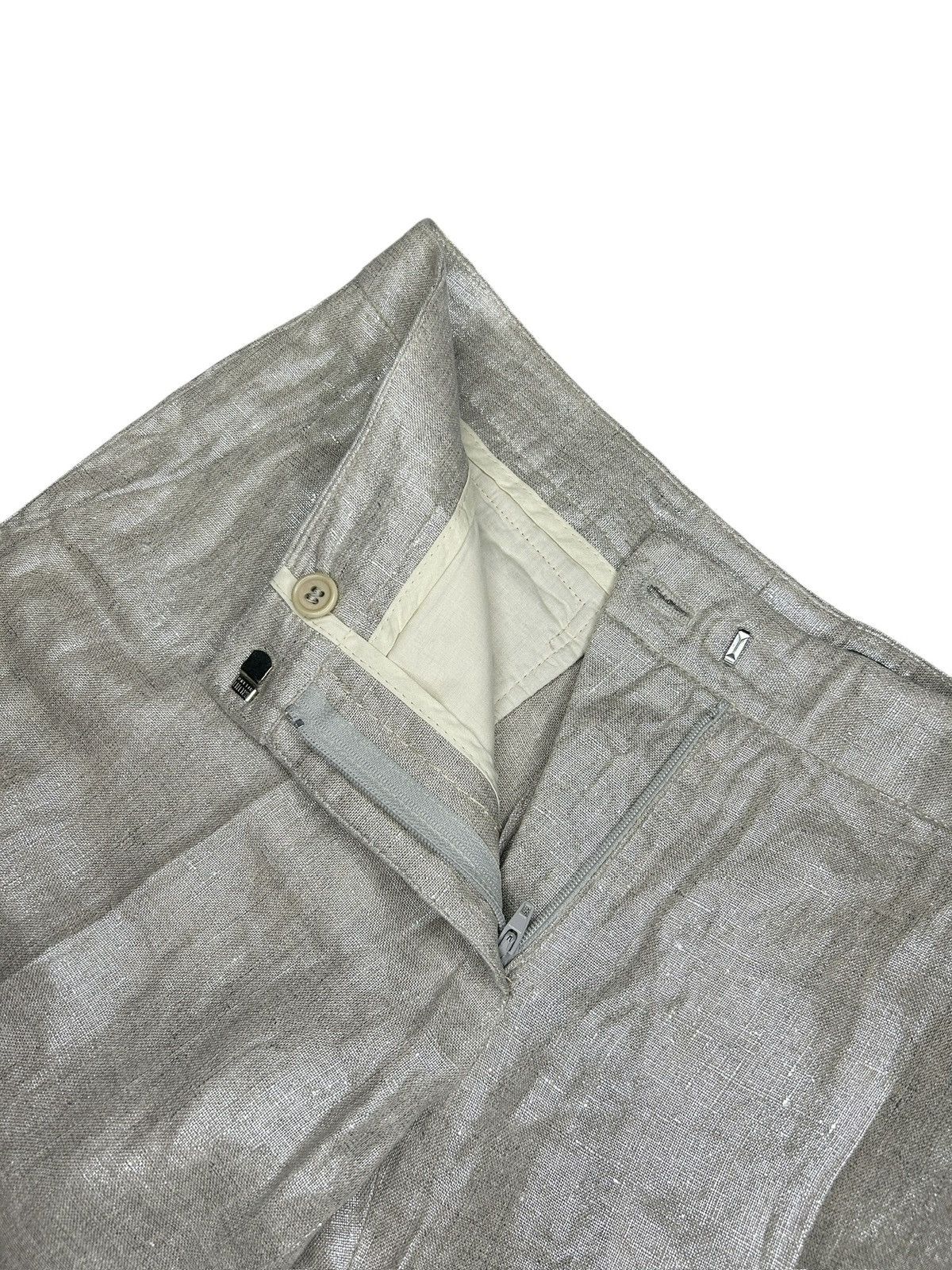 Alexander McQueen S/S 06 Gold Linen Capri Pants Size 26" / US 2 / IT 38 - 3 Thumbnail