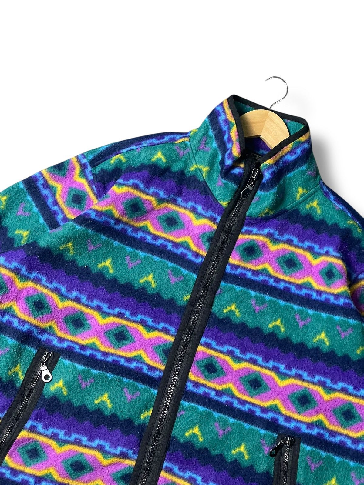 Japanese Brand × Vintage Great Heaven Sunbody Abstract Pattern Fleece Jacket (110) Size US L / EU 52-54 / 3 - 2 Thumbnail
