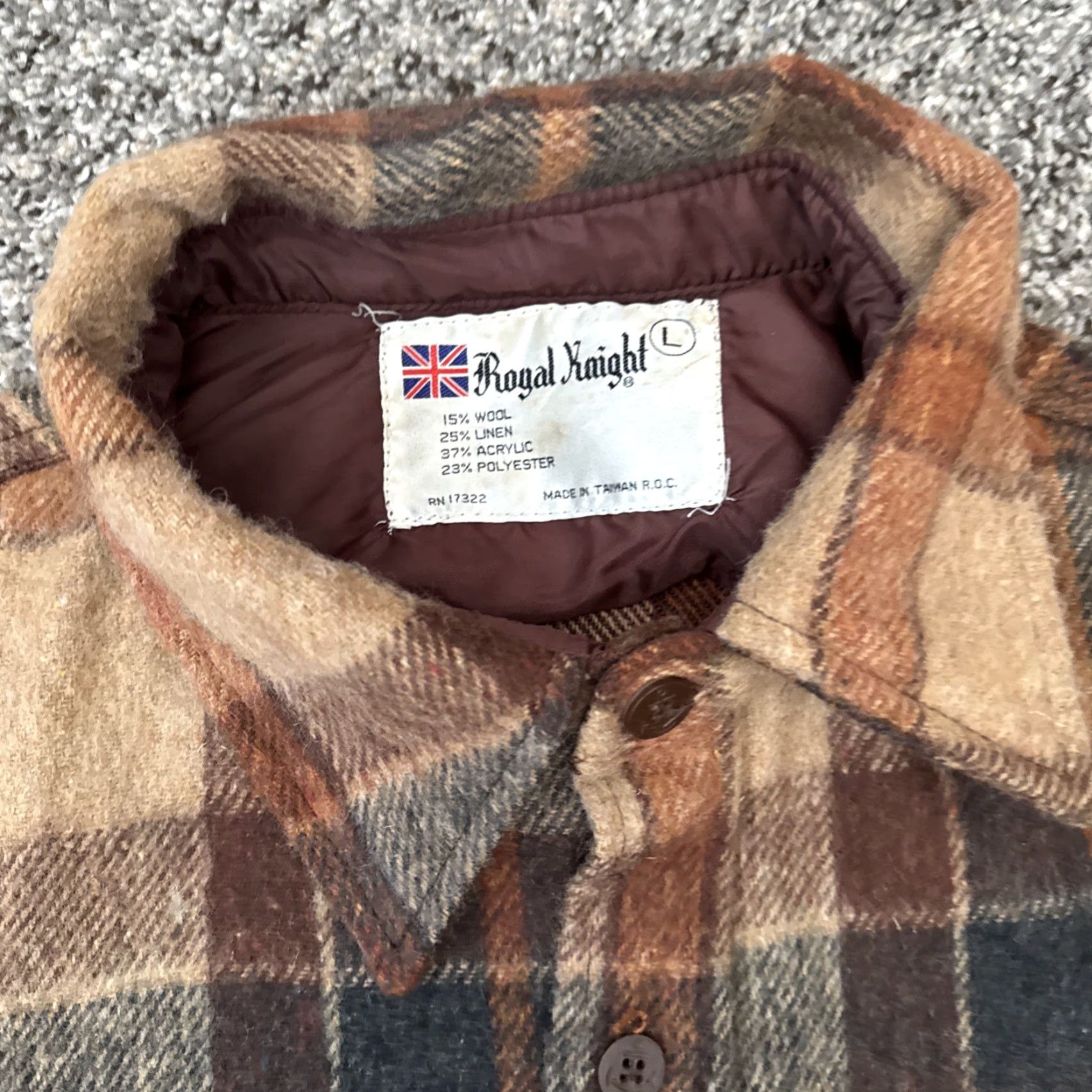 Vintage VINTAGE Royal Knight Shirt Mens L 70s Plaid Flannel Wool Button Front Size US L / EU 52-54 / 3 - 3 Thumbnail