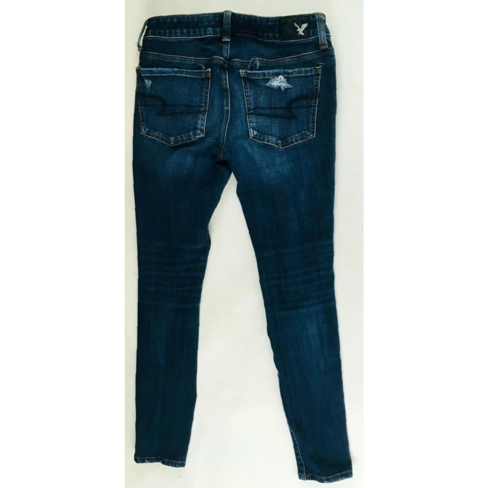American Eagle Outfitters American Eagle Outfitters Jeans Women's 2 Distressed Super Stretch Jegging Denim Blue Dark Wash Size 2 Womens Jeans Size 26" / US 2 / IT 38 - 2 Thumbnail