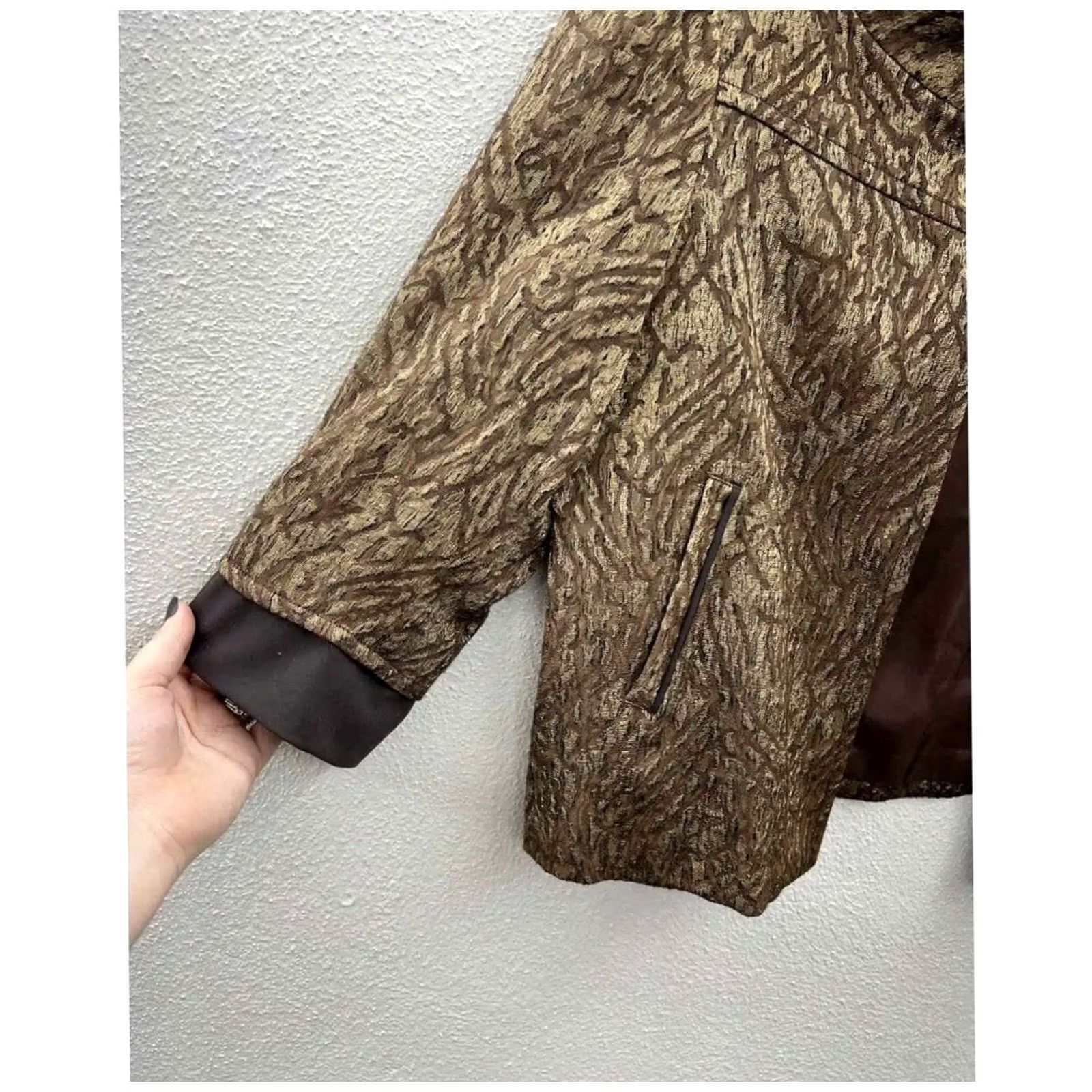 CLOSED Womens Anthracite Brown Single Button Close 3/4 Sleeve Jacket Size 8 Size M / US 6-8 / IT 42-44 - 3 Thumbnail