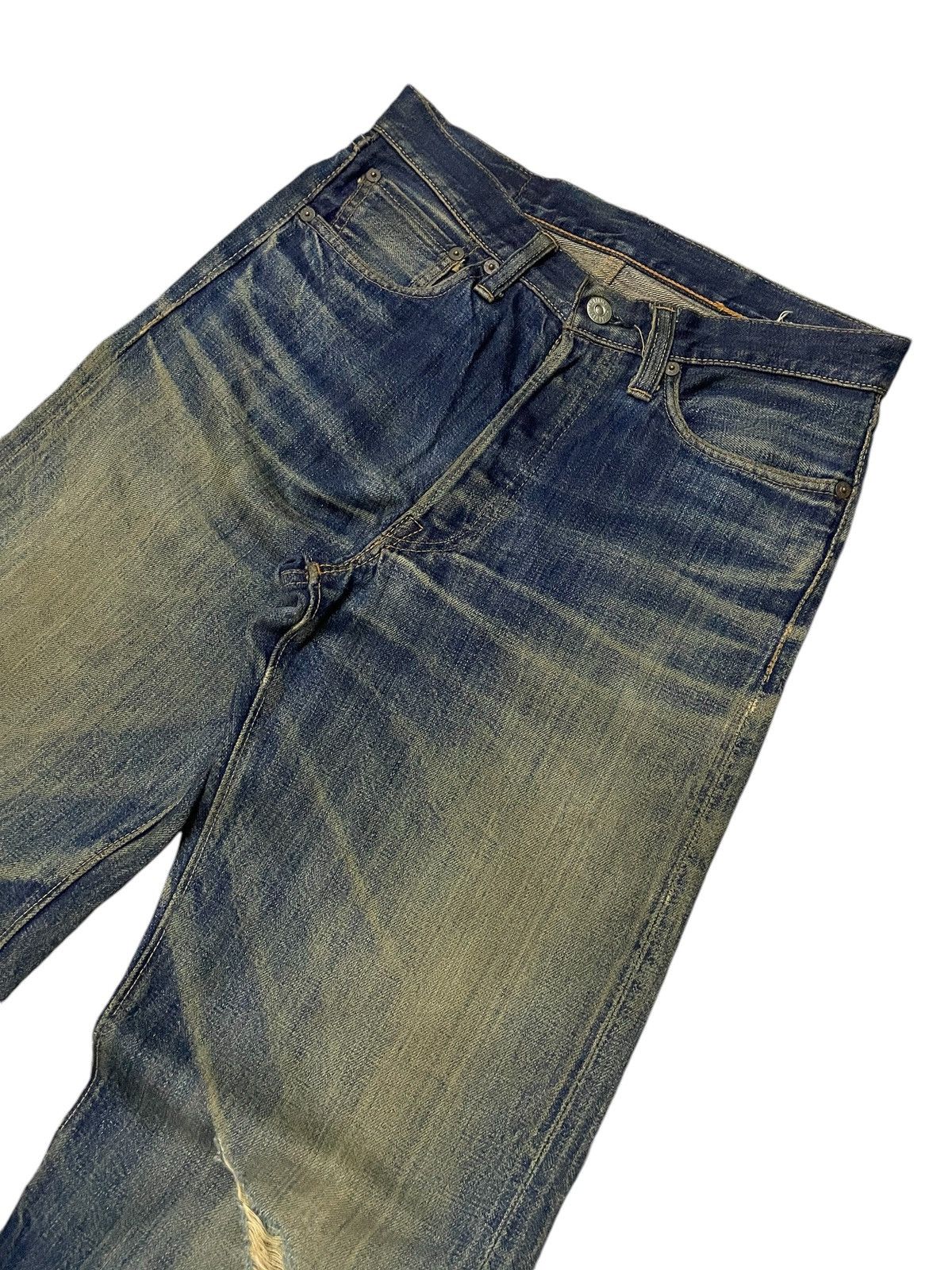 Kapital × Sugar Cane × Toyo Enterprises Vintage Sugar Canes 140z Hemp Green Selvedge Mud Wash Jeans Size US 29 - 4 Thumbnail