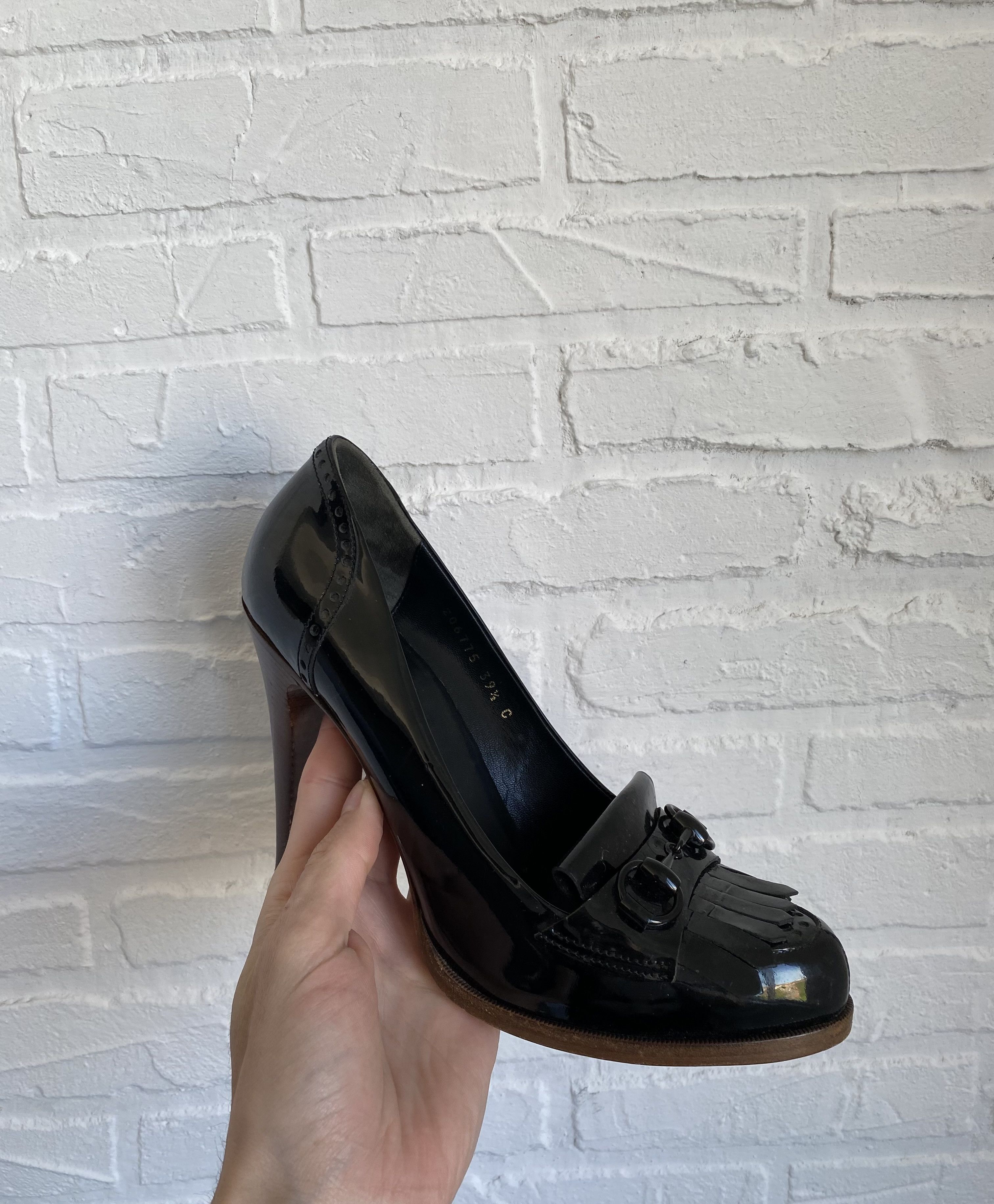 image of Gucci Black Horsebit Heel Shoes, Women's (Size 9.5)
