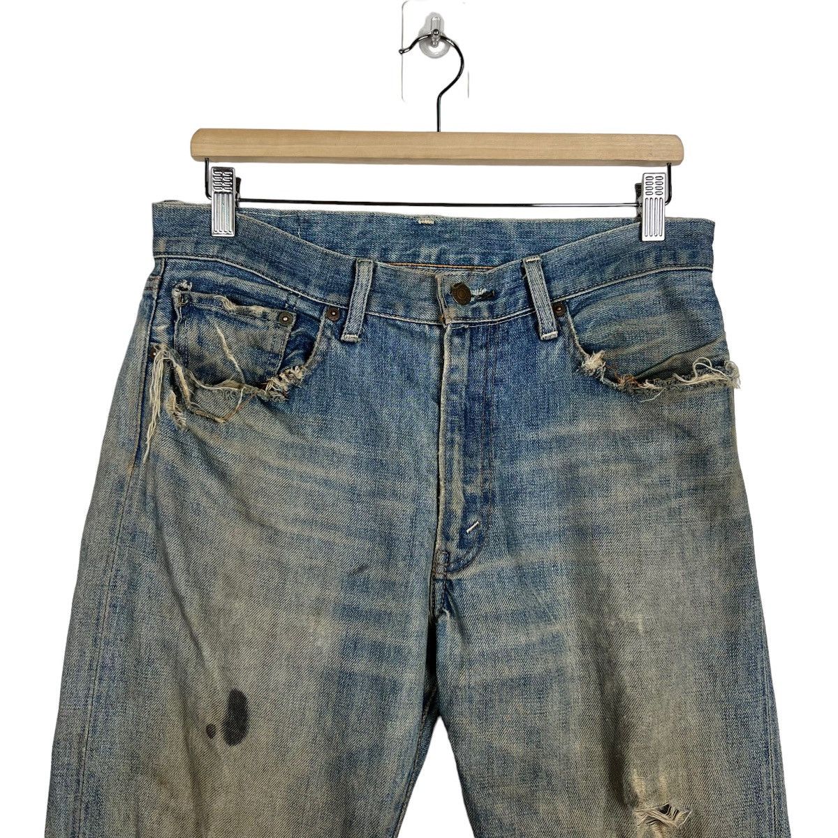Levi's × Levi's Vintage Clothing 🔥 VINTAGE LEVIS BIG E REDLINE DISTRESSED DENIM Size US 32 / EU 48 - 3 Thumbnail