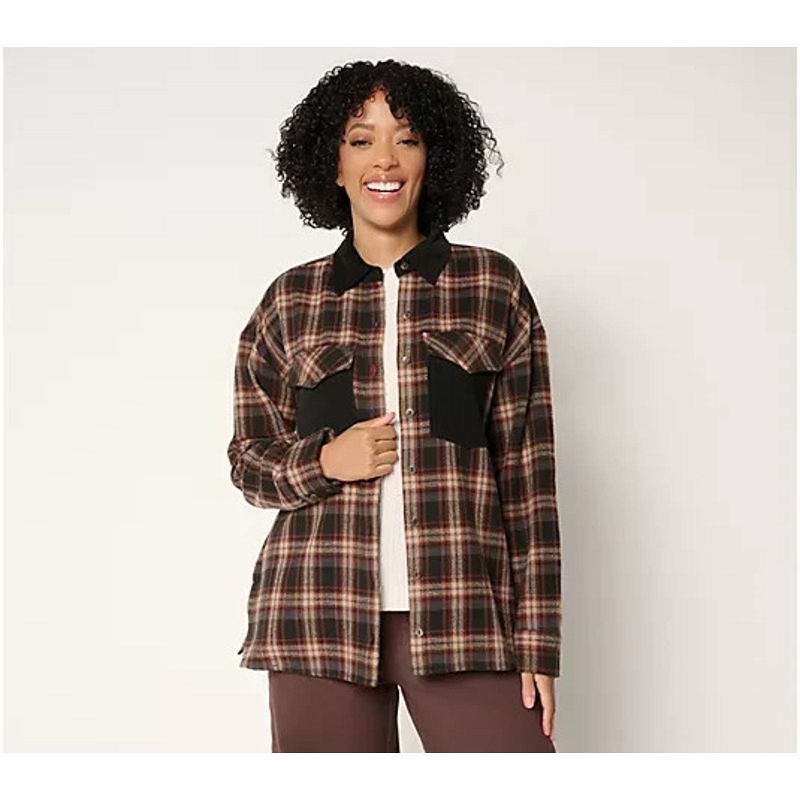 Laura Ashley Peace Love World Brushed Flannel Plaid Jacket M A704645 Size M / US 6-8 / IT 42-44 - 1 Thumbnail