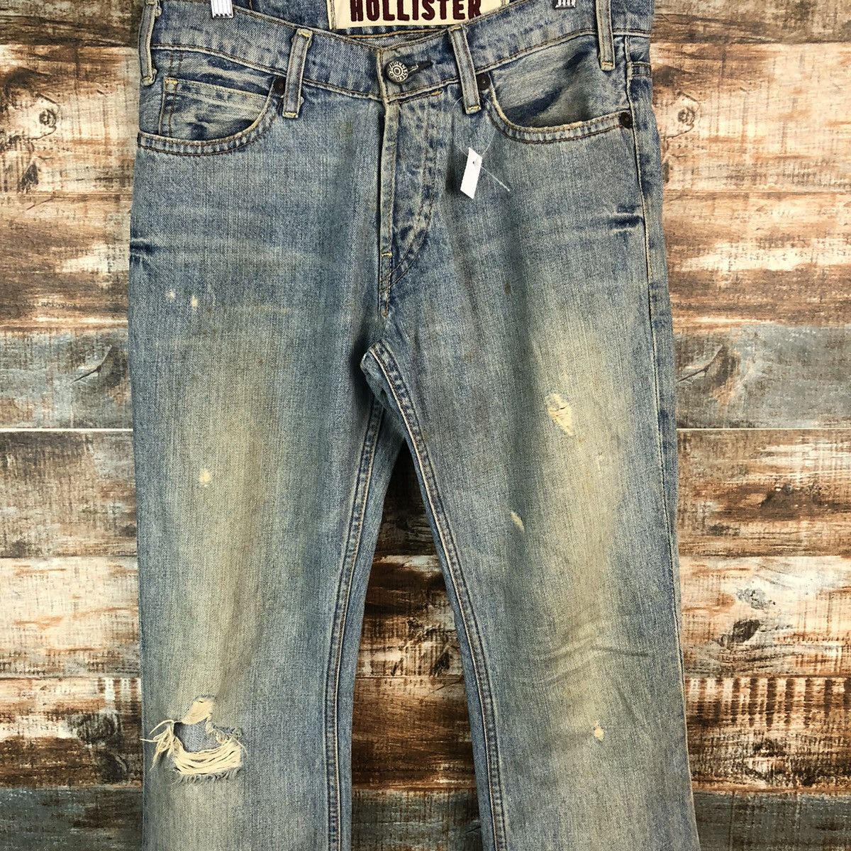 Japanese Brand Hollister Blue Distressed ripped Denim Pants #A1415 Size US 31 - 5 Thumbnail