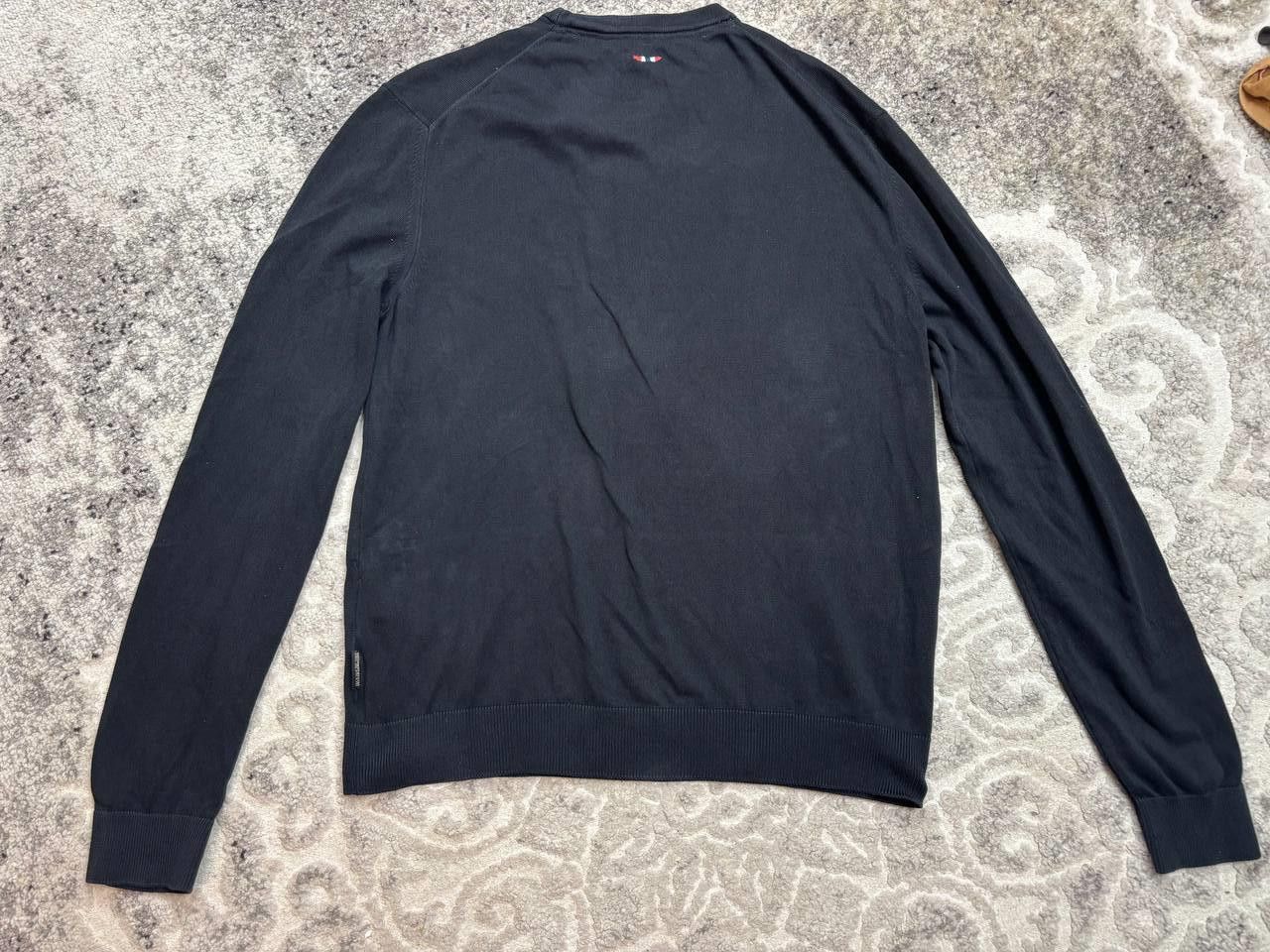 Napapijri Napapijri Black Cotton Knit Pullover Logo Patch L Size US L / EU 52-54 / 3 - 5 Thumbnail