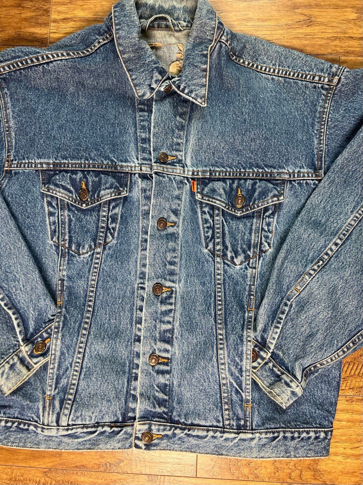 Levi's Vtg 80s Orange Tab Levis Blue Denim Trucker Jacket Large Size US L / EU 52-54 / 3 - 7 Thumbnail