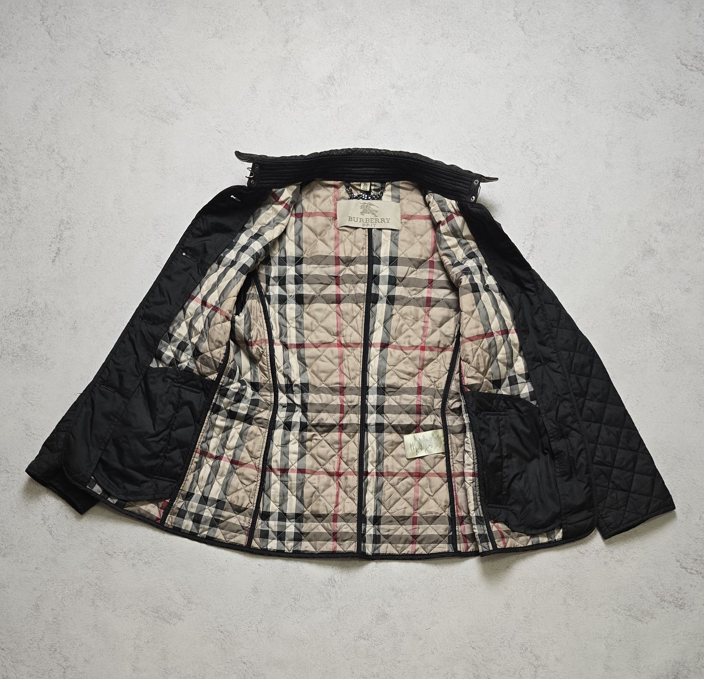 Burberry Burberry Brit Women’s Black Quilted Jacket Nova Check Size XS / US 0-2 / IT 36-38 - 15 Thumbnail