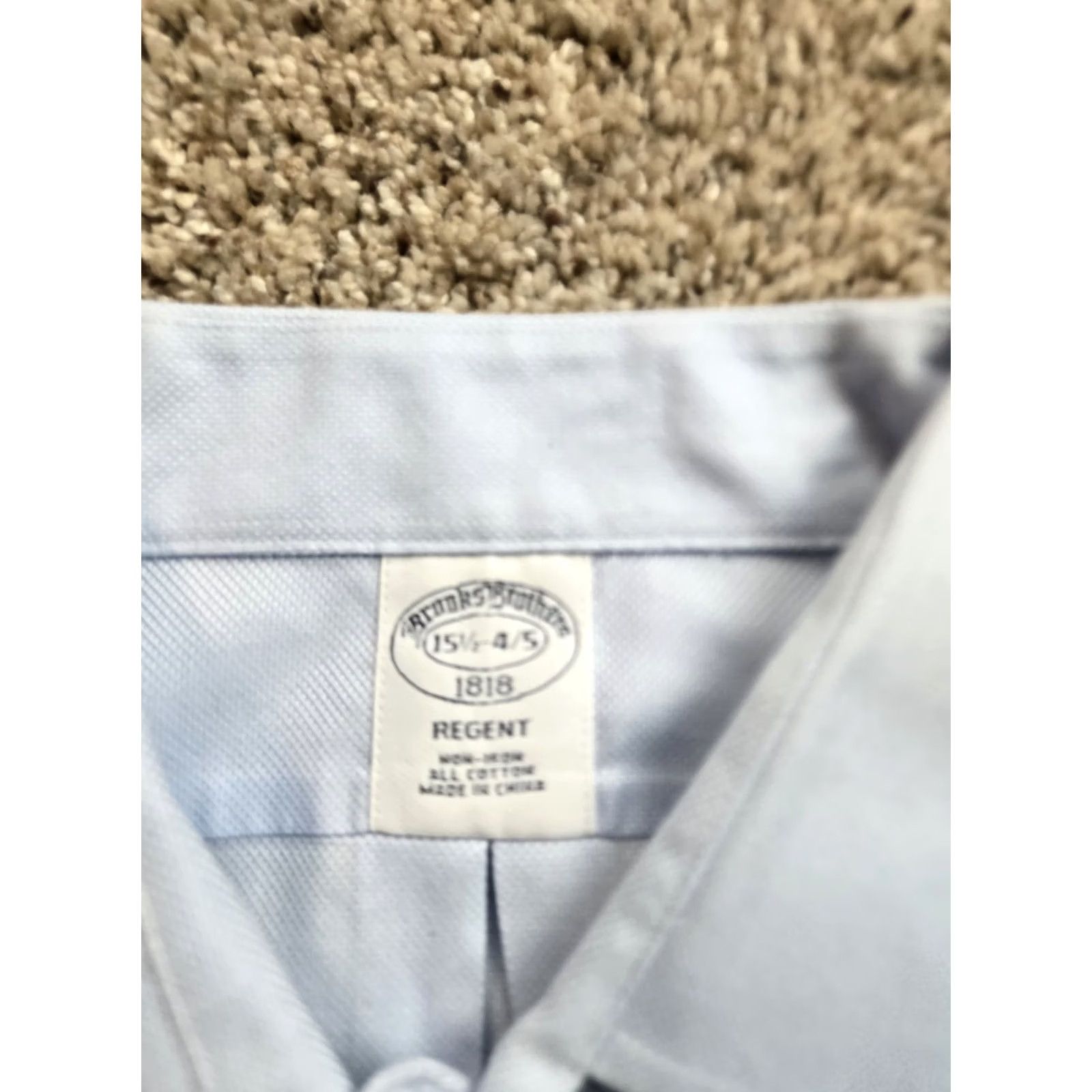 Brooks Brothers Brooks Brothers Regent Dress Shirt 15.5-4/5 Mens Blue Button Up Long Sleeve - Cotton, Non-Iron, Regular Fit, Classic, Casual, Business Size 42R - 5 Thumbnail
