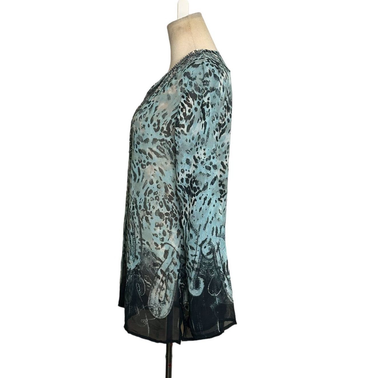 Saks Fifth Avenue Saks Fifth Avenue animal print sheer sequin tunic size Small Size S / US 4 / IT 40 - 8 Thumbnail