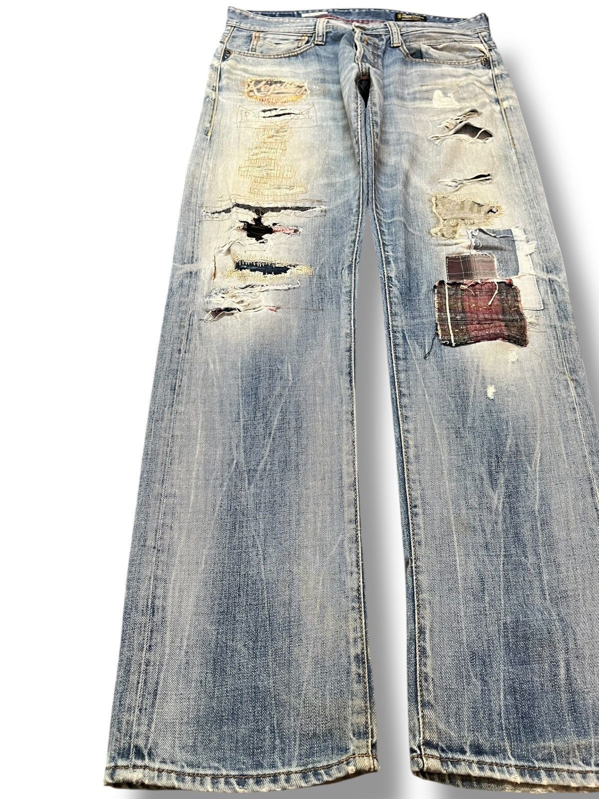 Replay Vintage Replay Newdoc Ripped Patches Distressed Denim Size US 33 - 3 Thumbnail
