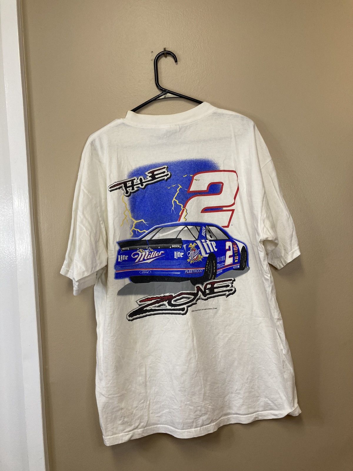 Vintage Miller Lite Rusty Wallace T-Shirt Size US XL / EU 56 / 4 - 2 Thumbnail