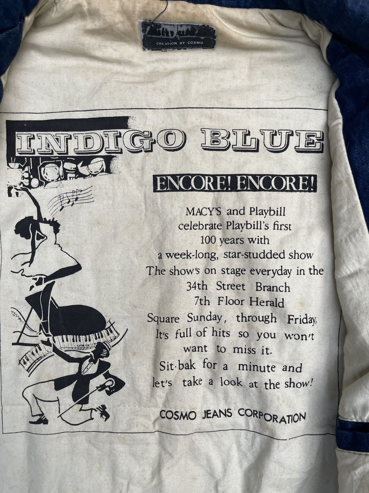 Vintage Vintage Cosmo Encore Denim Jacket Macy's x Playbill 100th Yr Size US L / EU 52-54 / 3 - 4 Thumbnail