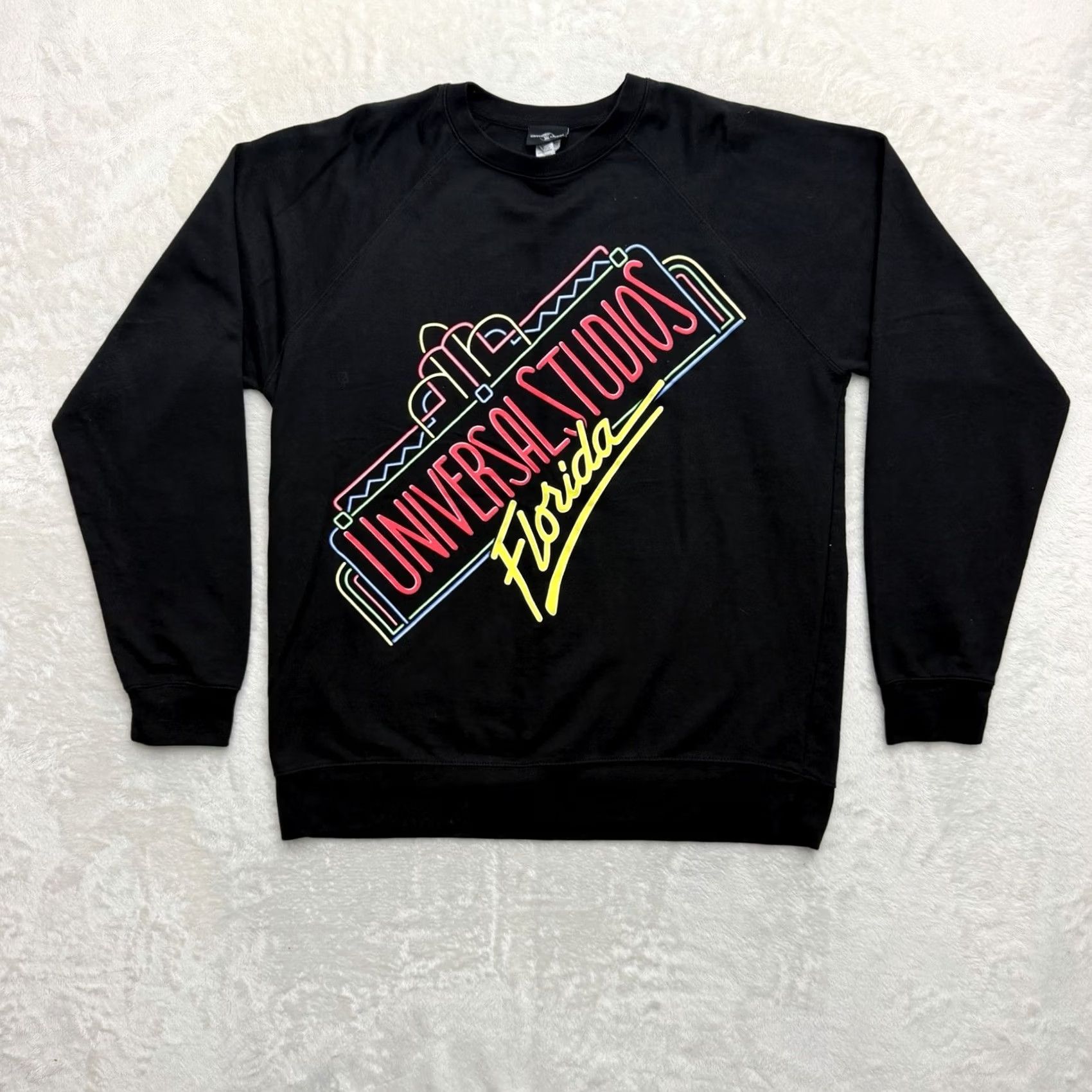 Vintage Universal Studios Sweatshirt Mens 2XL Black Neon Graphic Fleece Pullover Shirt Size US XXL / EU 58 / 5 - 2 Thumbnail
