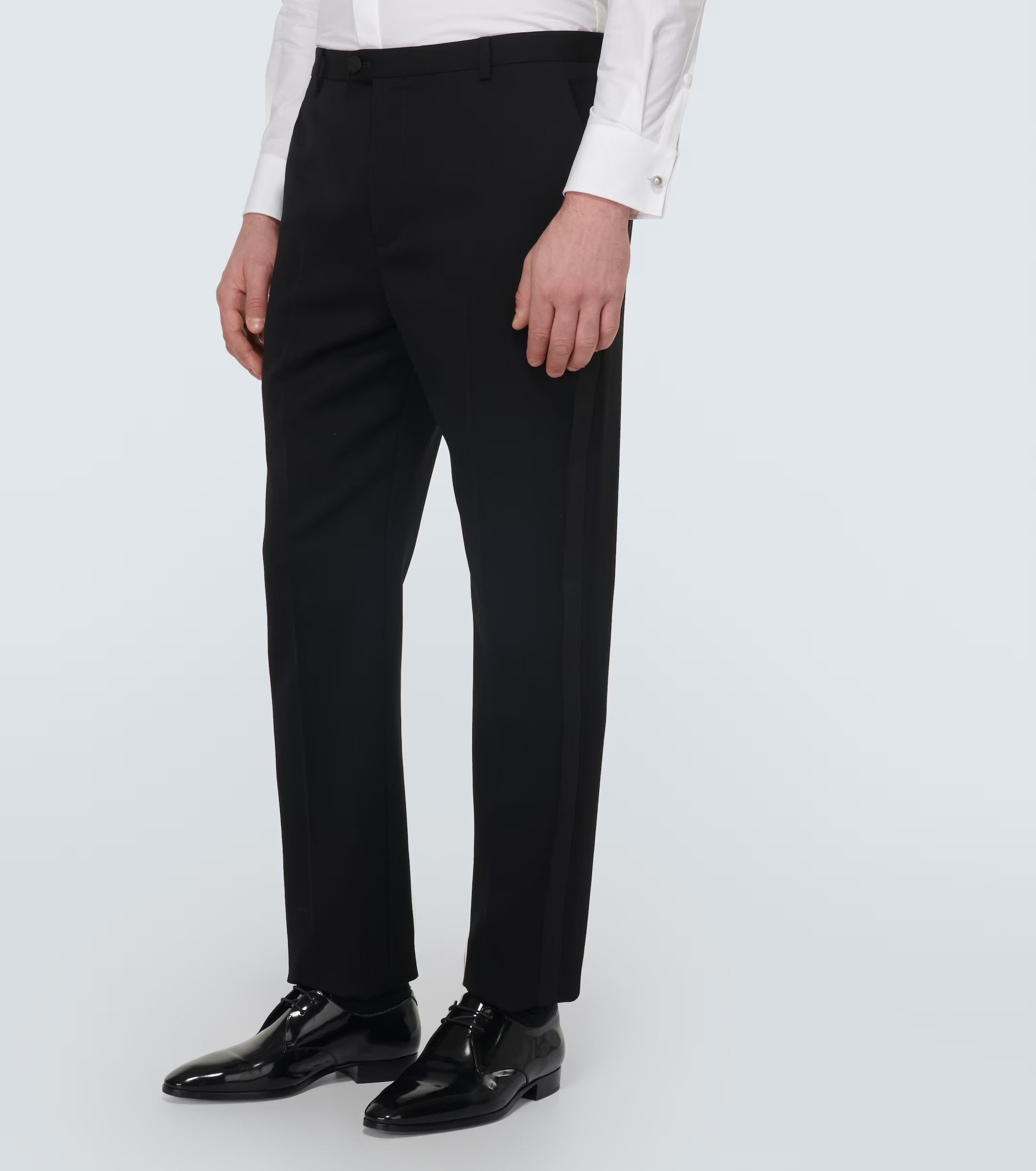 Saint Laurent Paris Saint Laurent Tuxedo Trousers - Black Wool Size US 34 / EU 50 - 1 Thumbnail