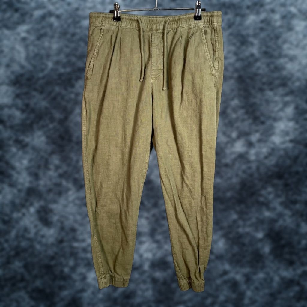 Zara Zara Mens Size Medium Olive Green Jogger Pants Cotton Blend Elastic Waist Size US 31 - 1 Thumbnail