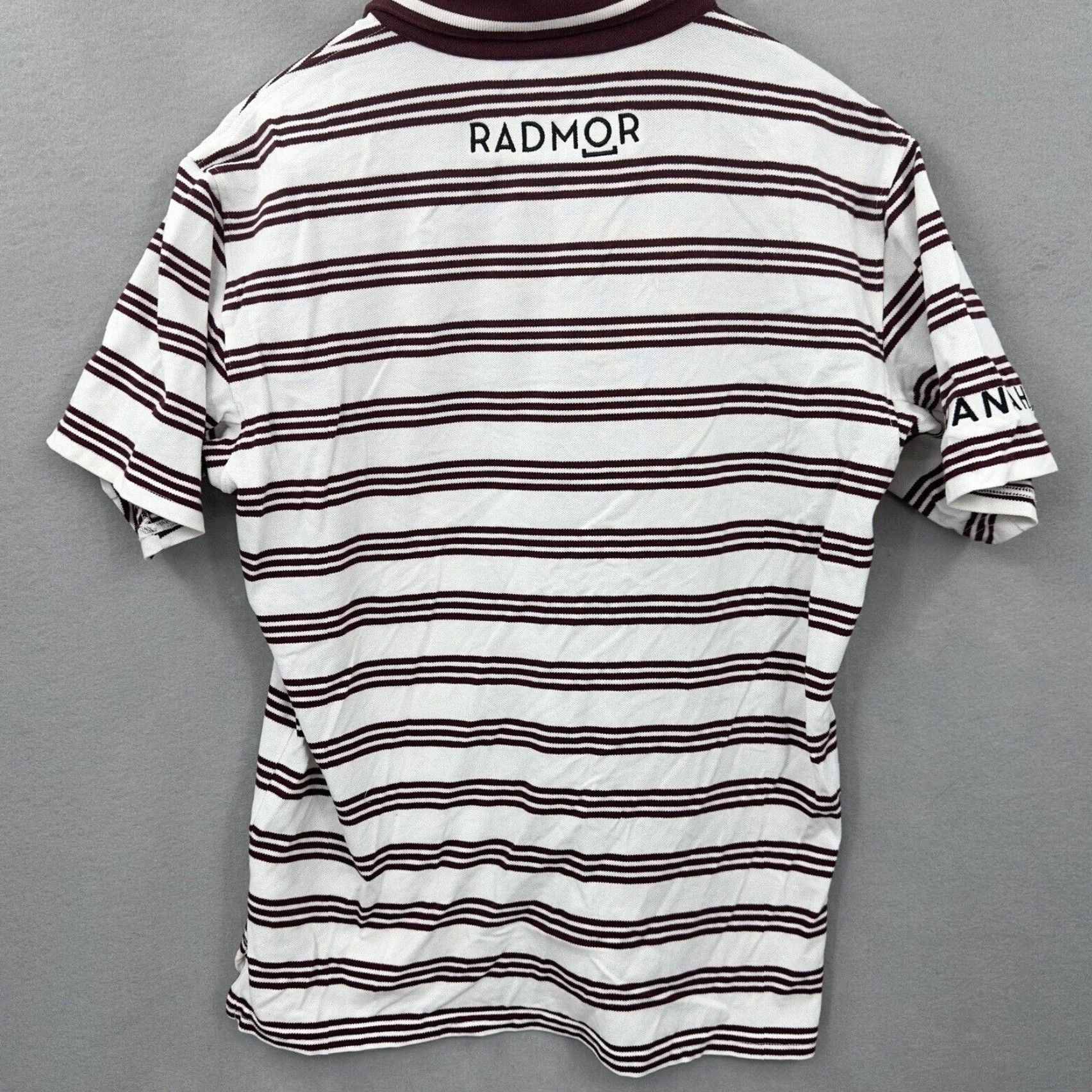 Vintage Radmor Golf Polo Shirt Mens M Striped Pique Stretch Logo White Red Clothing Sports Golf Shirt Polo Size US M / EU 48-50 / 2 - 5 Thumbnail