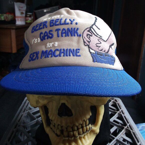 Other DS Vintage Not A Beer Belly Gas Tank Sex Machine Trucker Hat Size ONE SIZE - 1 Thumbnail