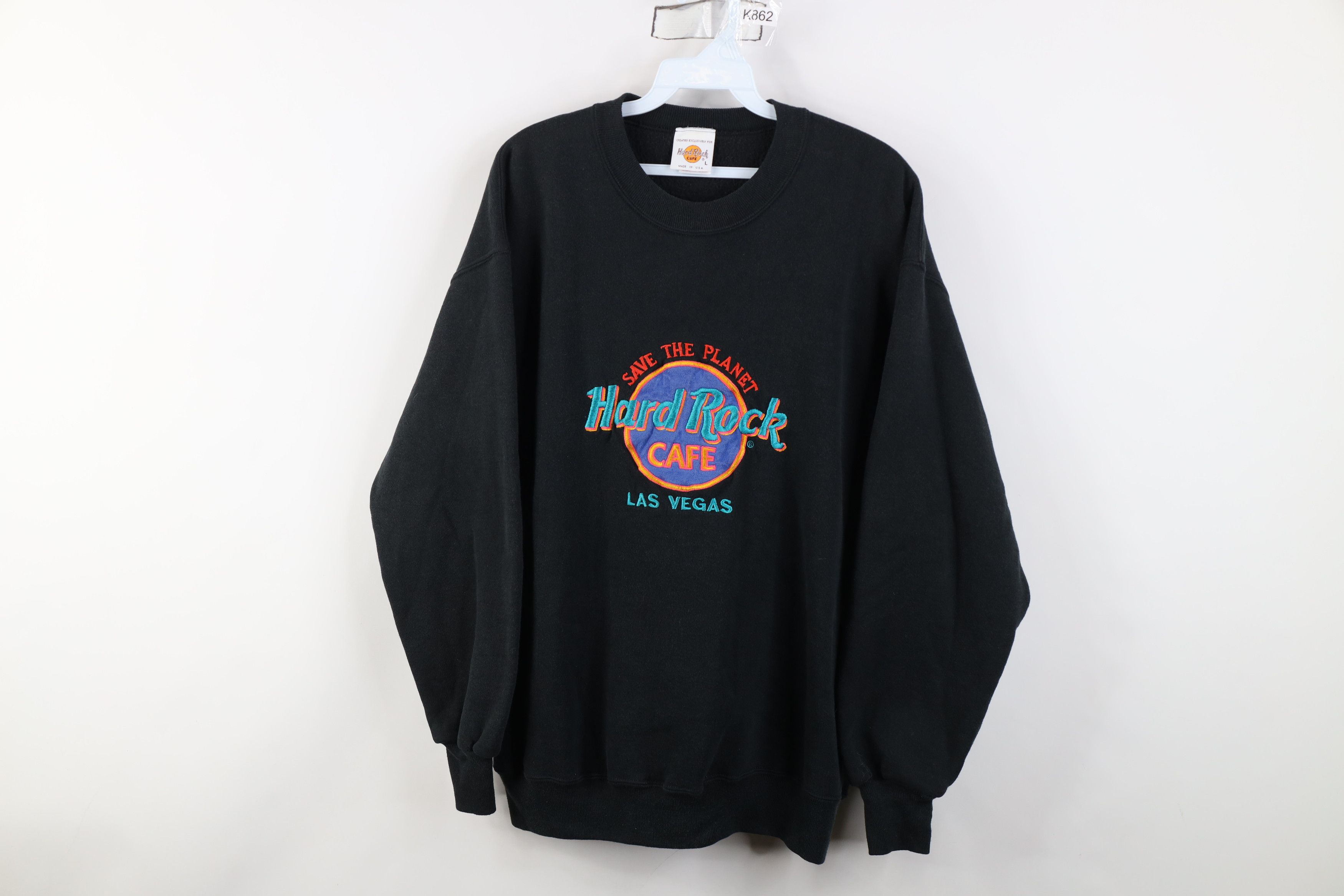 Hard Rock Cafe Vintage 90s Hard Rock Cafe Spell Las Vegas Sweatshirt USA Size L / US 10 / IT 46 - 1 Thumbnail