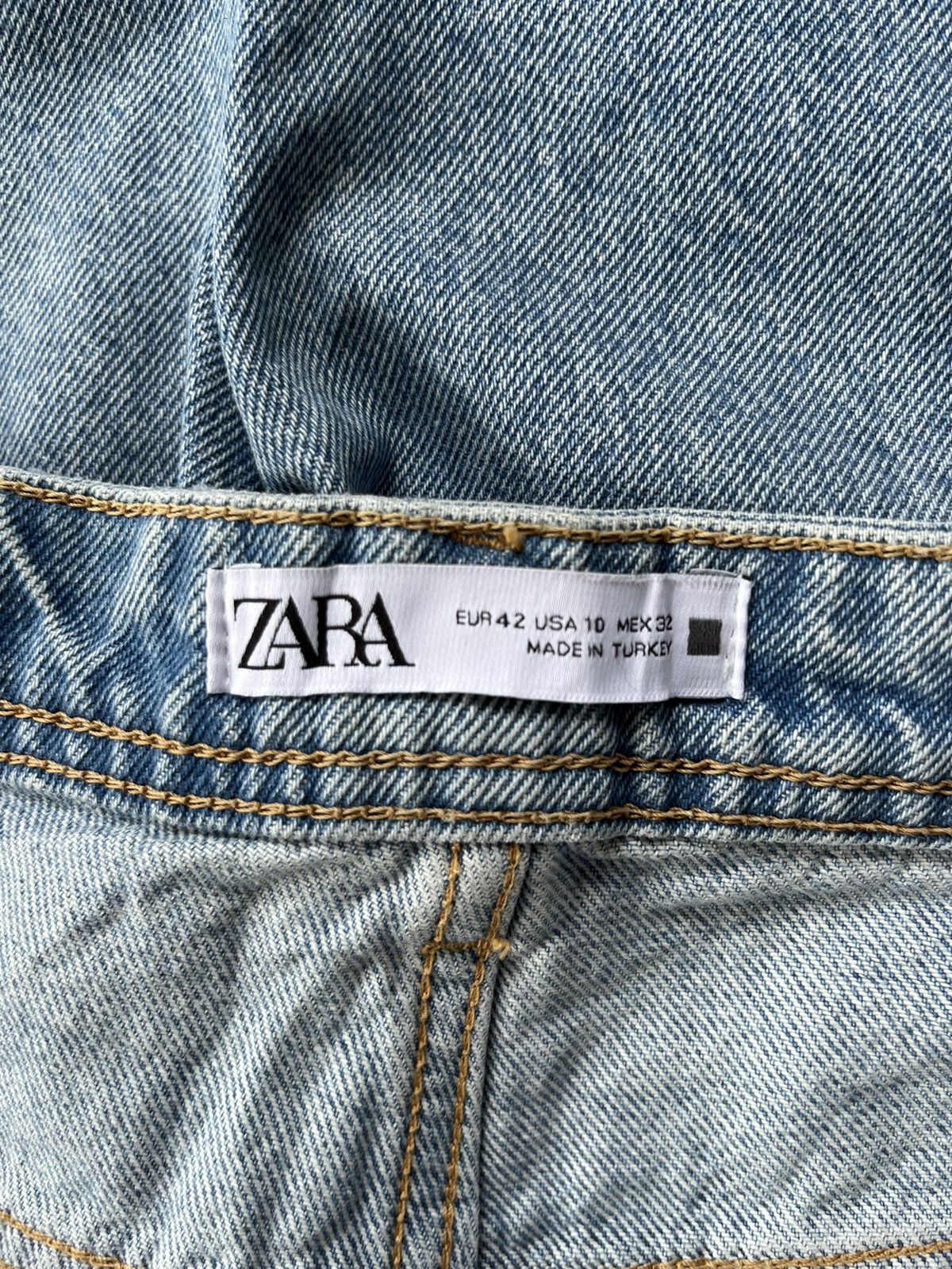 Rhude × Zara Vintage Y2K Zara Blue Washed Distressed Relaxed Jeans Size US 32 / EU 48 - 10 Thumbnail