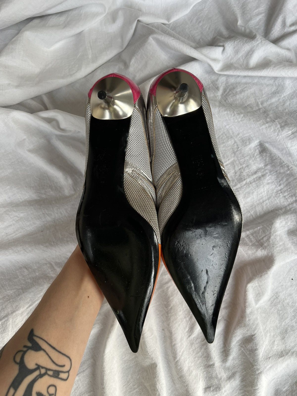 Vintage Gianmarco Lorenzi vintage rare kitten heels Size US 9 / IT 39 - 5 Thumbnail