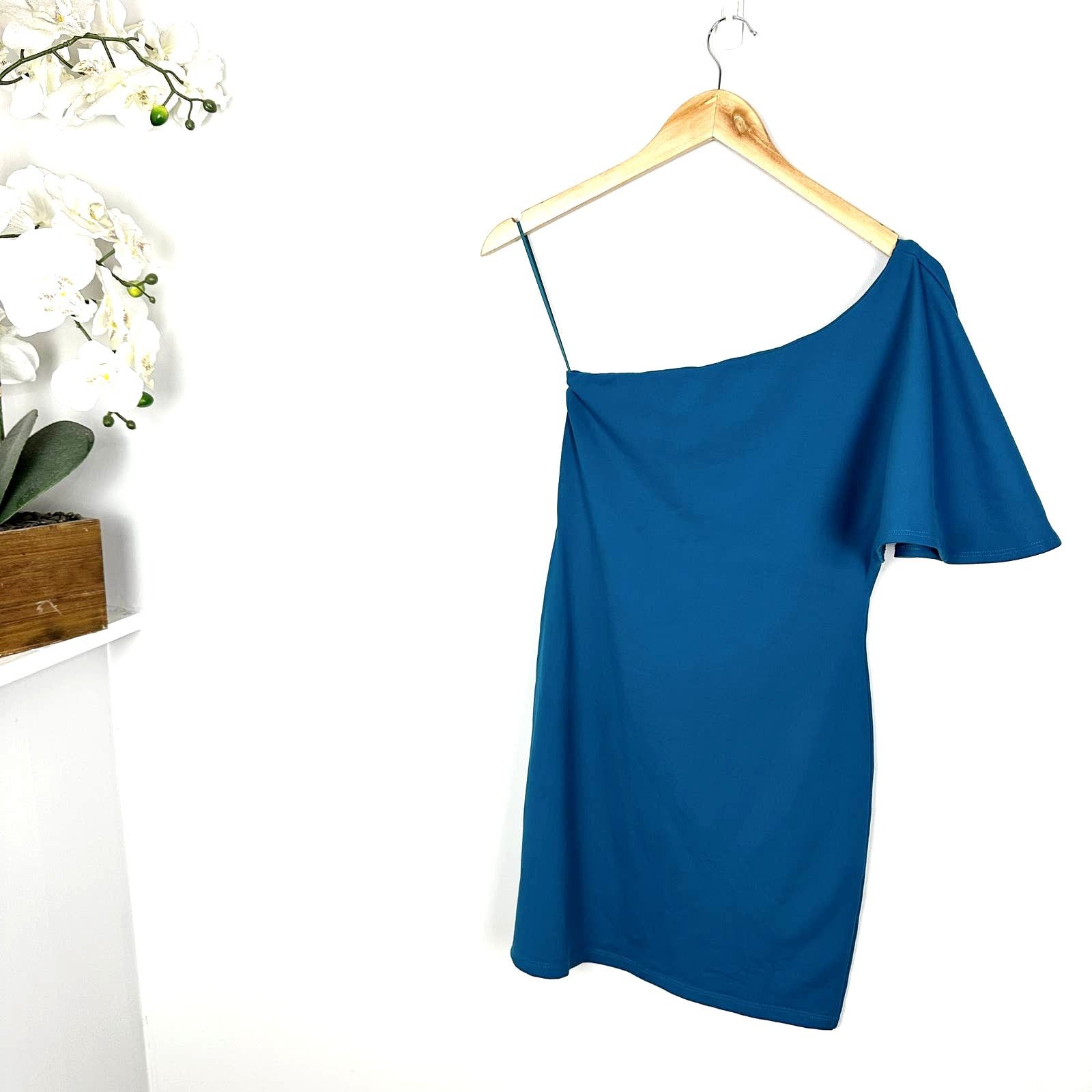 Susana Monaco Susana Monaco One Shoulder A-Line Mini Blue Cocktail Dress S Size S / US 4 / IT 40 - 1 Thumbnail