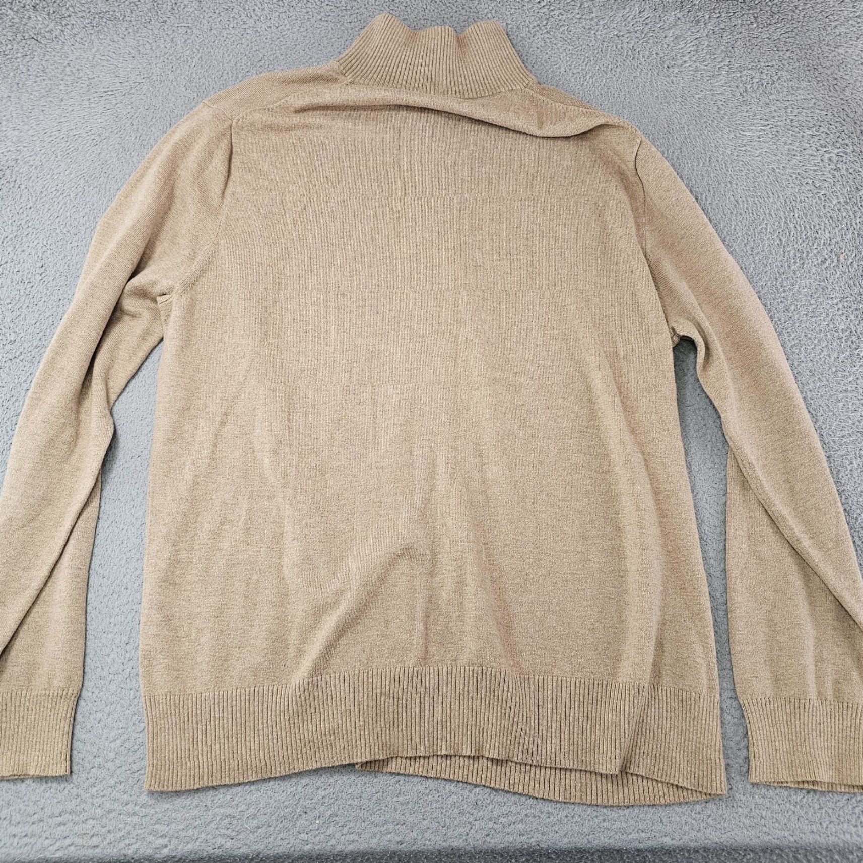 J.Crew J.Crew Mens Sweater Mock Neck Quarter Zip Harbor Cotton Pullover Tan Beige F4718 Size US XL / EU 56 / 4 - 7 Thumbnail