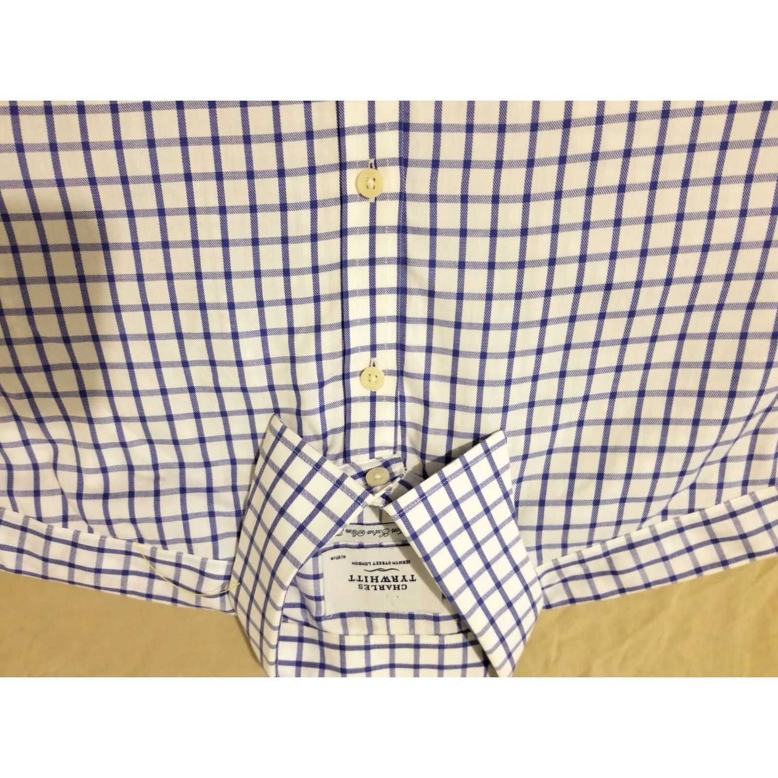 Charles Tyrwhitt Charles Tyrwhitt Dress Shirt Mens 16 35 Blue Cotton Button Size 42R - 2 Thumbnail