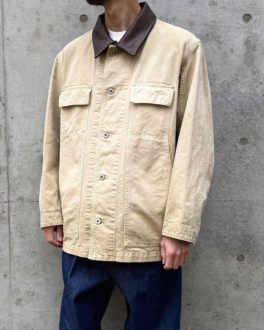 Auralee NWT Auralee Organic Cotton Duck Blouson Light Beige Size US L / EU 52-54 / 3 - 1 Thumbnail