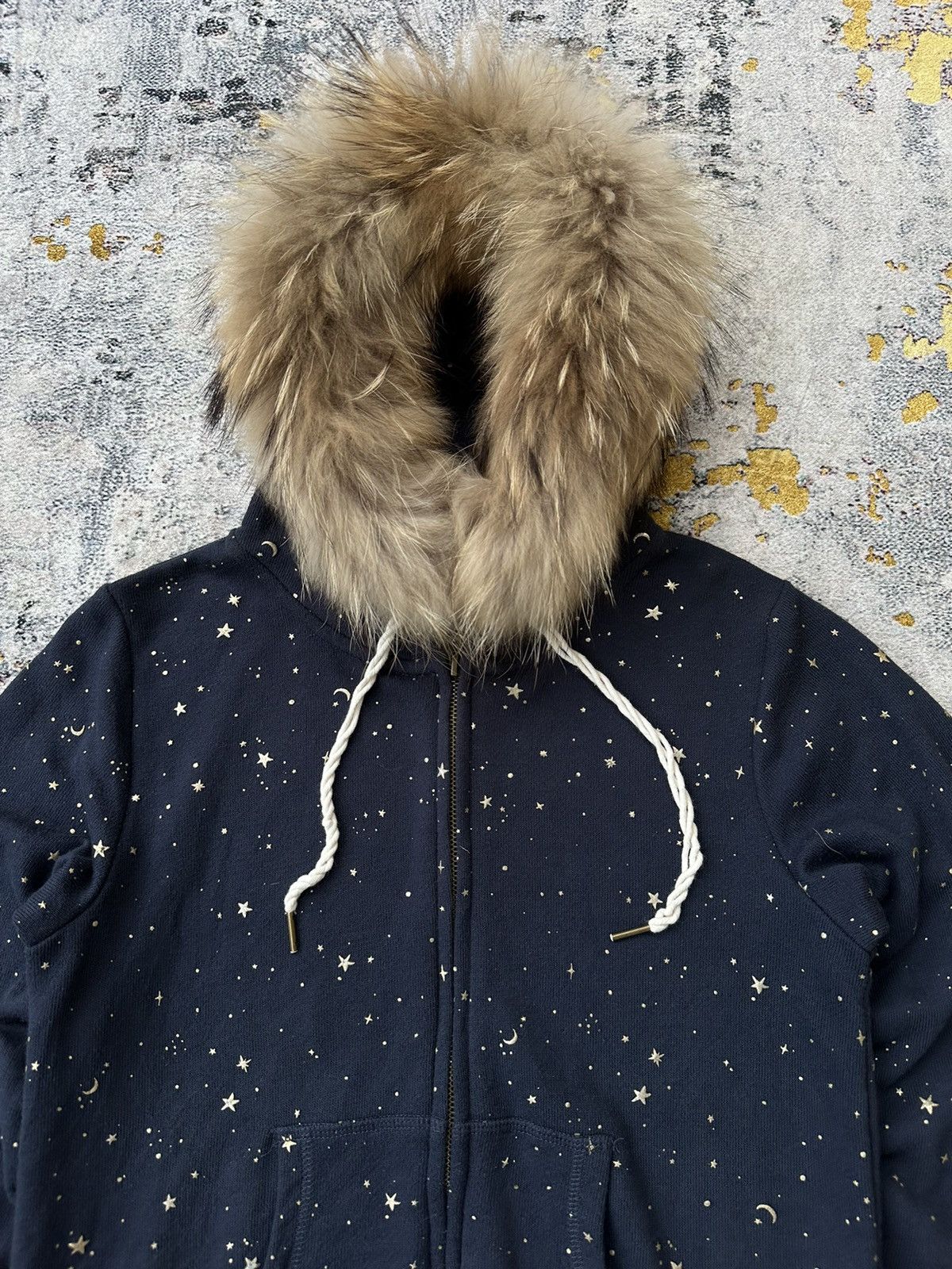 Le Grande Bleu (L.G.B.) STUDDED STAR MOON FUR ZIP HOODIE IFSIXWASNINE LGB STYLE Size US S / EU 44-46 / 1 - 2 Thumbnail