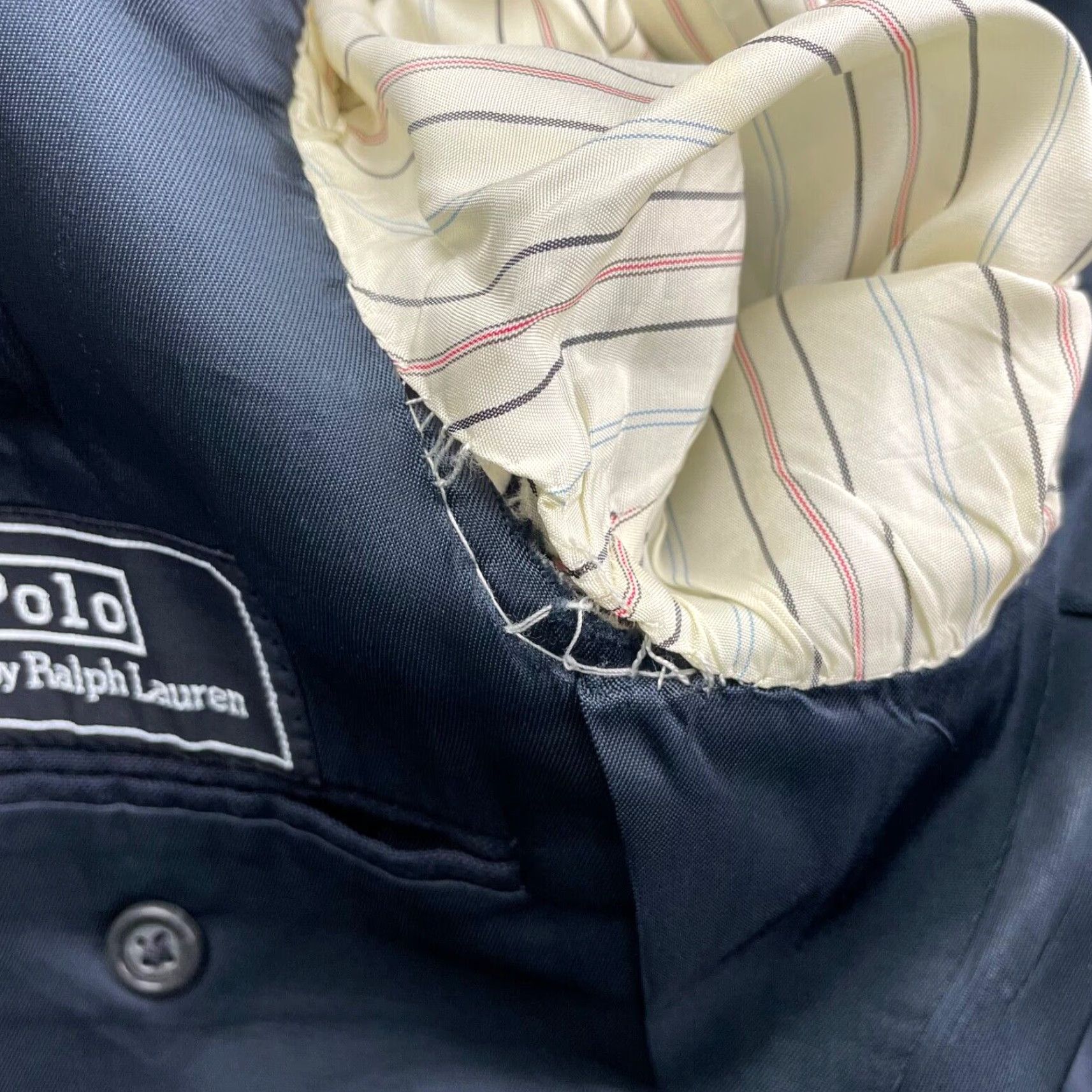 Polo Ralph Lauren VINTAGE Polo Ralph Lauren Blazer Men 43 Long Navy Blue 100% Wool 2-Button Three-Button Notch Lapel Three-Button Single-Breasted Jacket Coat/Blazer Size US XL / EU 56 / 4 - 6 Thumbnail