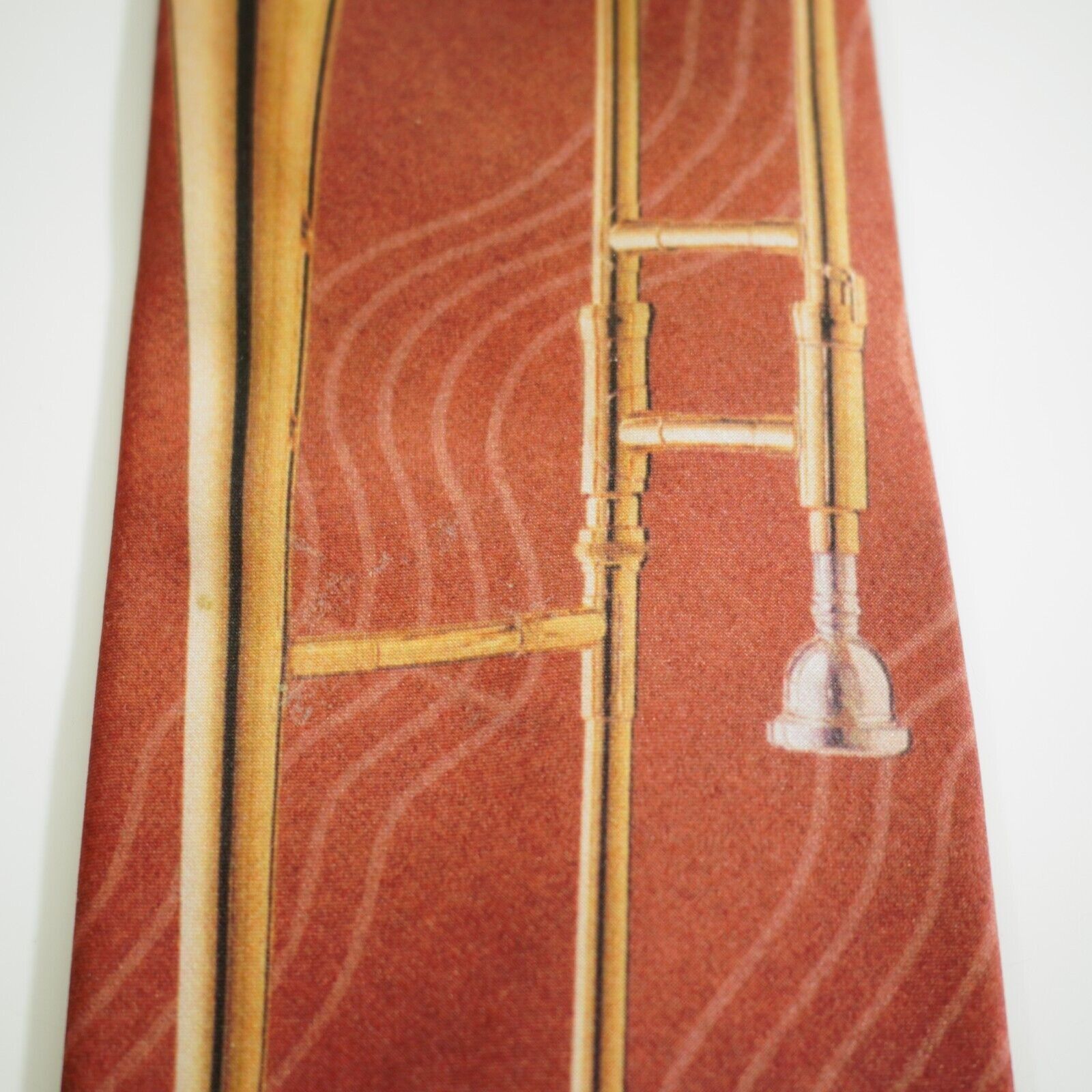 Ralph Marlin Ralph Marlin Trombone & Notes Brown Black Print Polyester Ti Size ONE SIZE - 3 Thumbnail