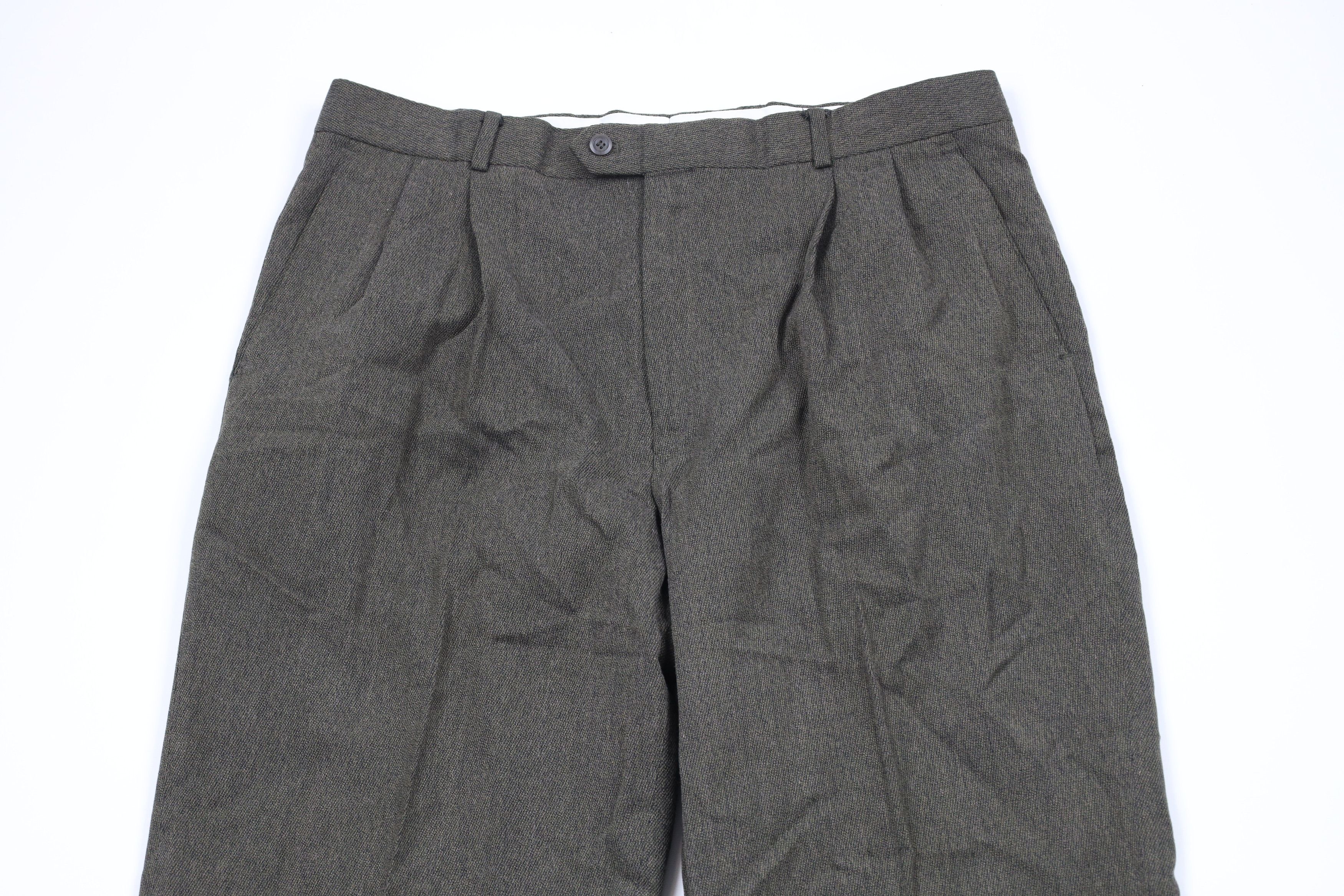 Vintage Vintage 90s Streetwear Cuffed Wide Leg Chino Pants Green Size US 38 / EU 54 - 2 Thumbnail