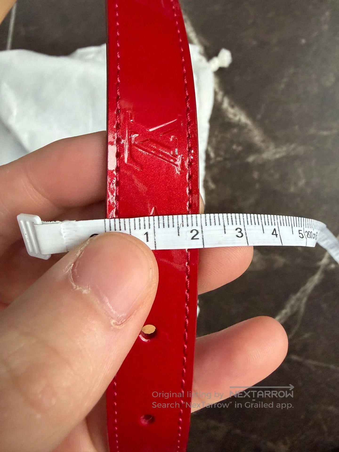 Louis Vuitton LV Red Patent Leather Women's Belt. Size ONE SIZE - 9 Thumbnail