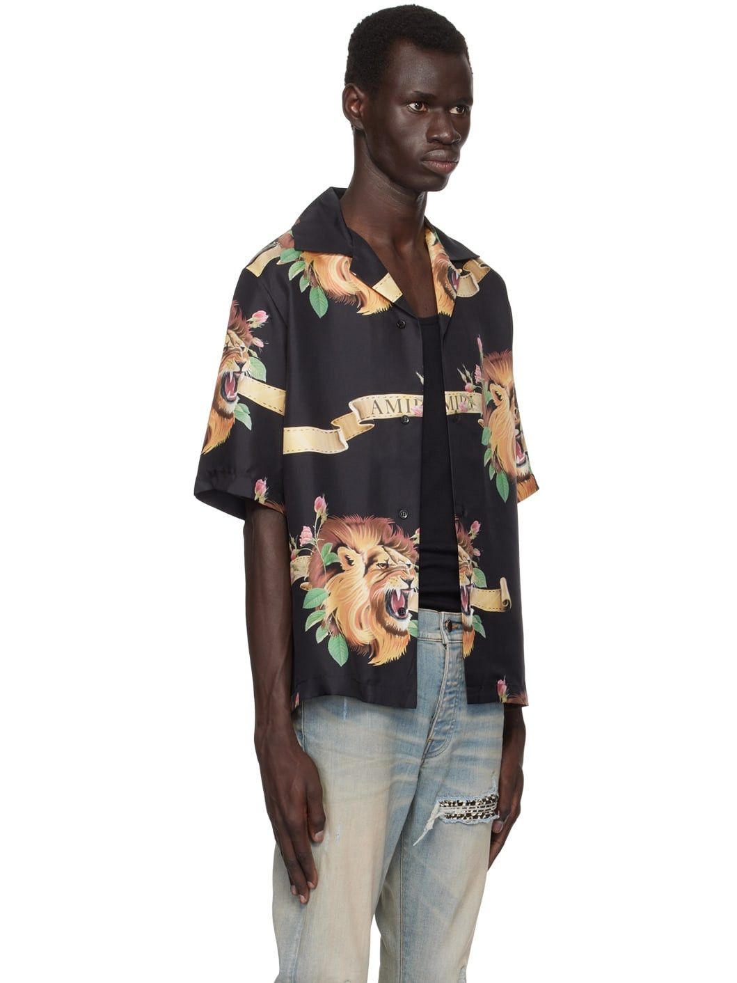 Amiri o1orln1025 Lion Bowling Shirt in Multicolor Size US XL / EU 56 / 4 - 3 Thumbnail