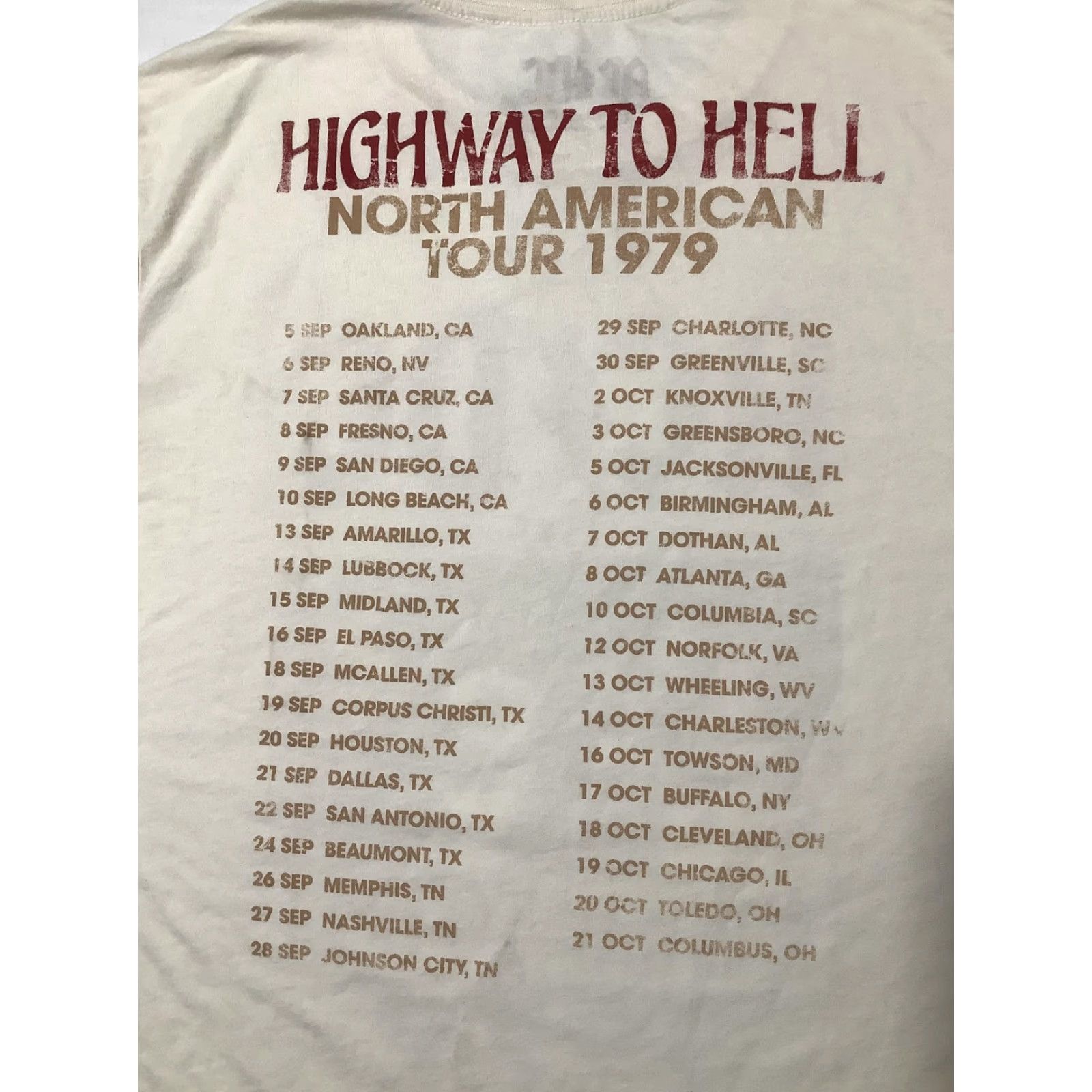 Vintage AC/DC Highway To Hell Shirt Mens Large White 1979 Tour Band Graphic Vintage Style Shirt Mens Large White 1979 Tour Graphic Print AC/DC Size US L / EU 52-54 / 3 - 7 Thumbnail