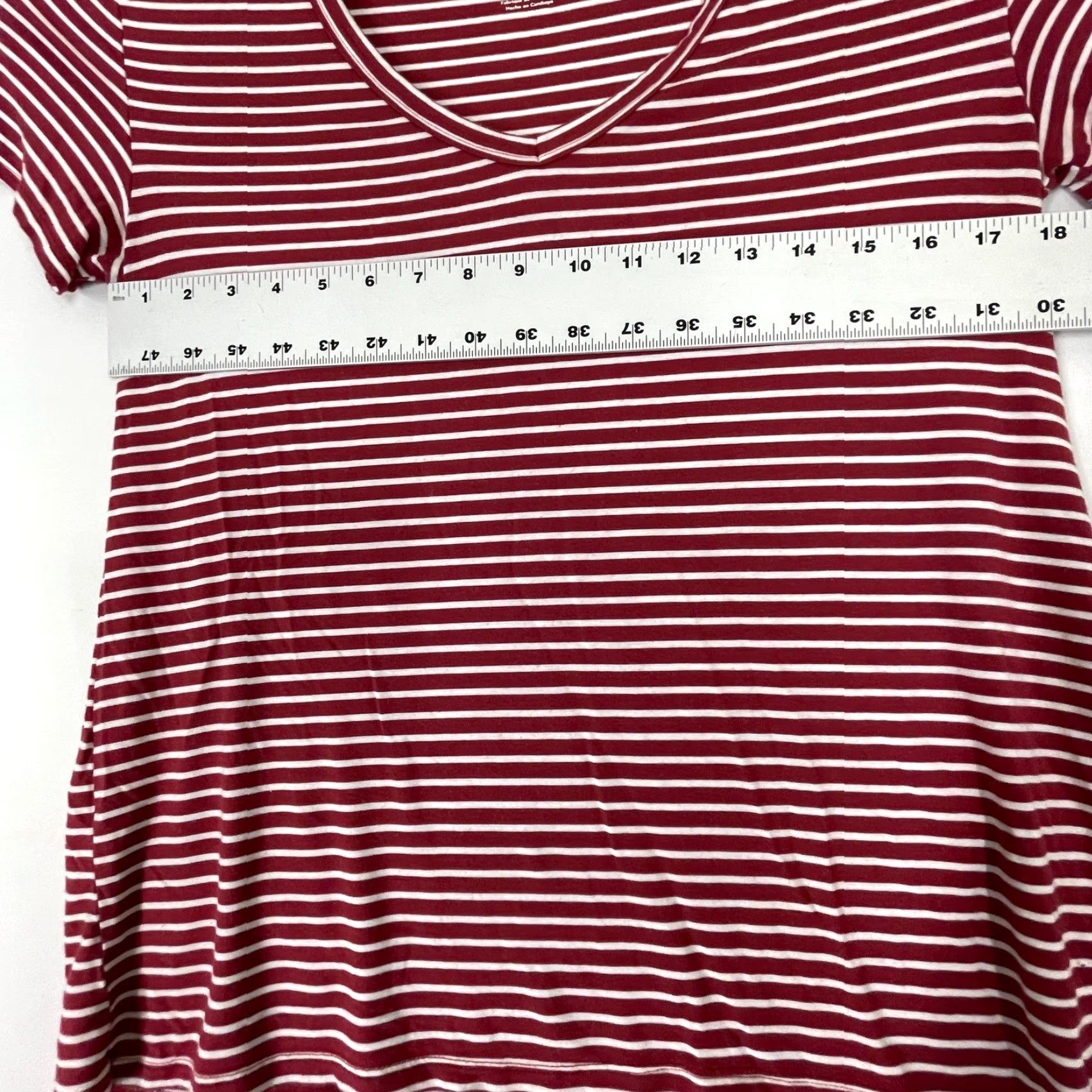 Vintage American Eagle Top Womens M Medium Red White Striped Viscose Pilling T-Shirt Short Sleeve Pullover Casual Basic Knits Mens Womens Boys Girls Size M / US 6-8 / IT 42-44 - 4 Thumbnail