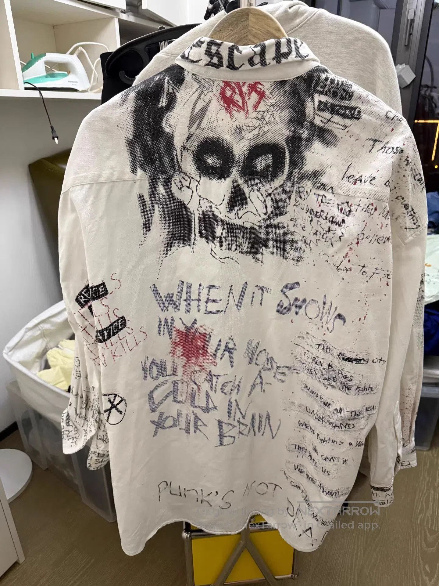R13 White Graphic Print Long Sleeve Button. Size US M / EU 48-50 / 2 - 1 Thumbnail